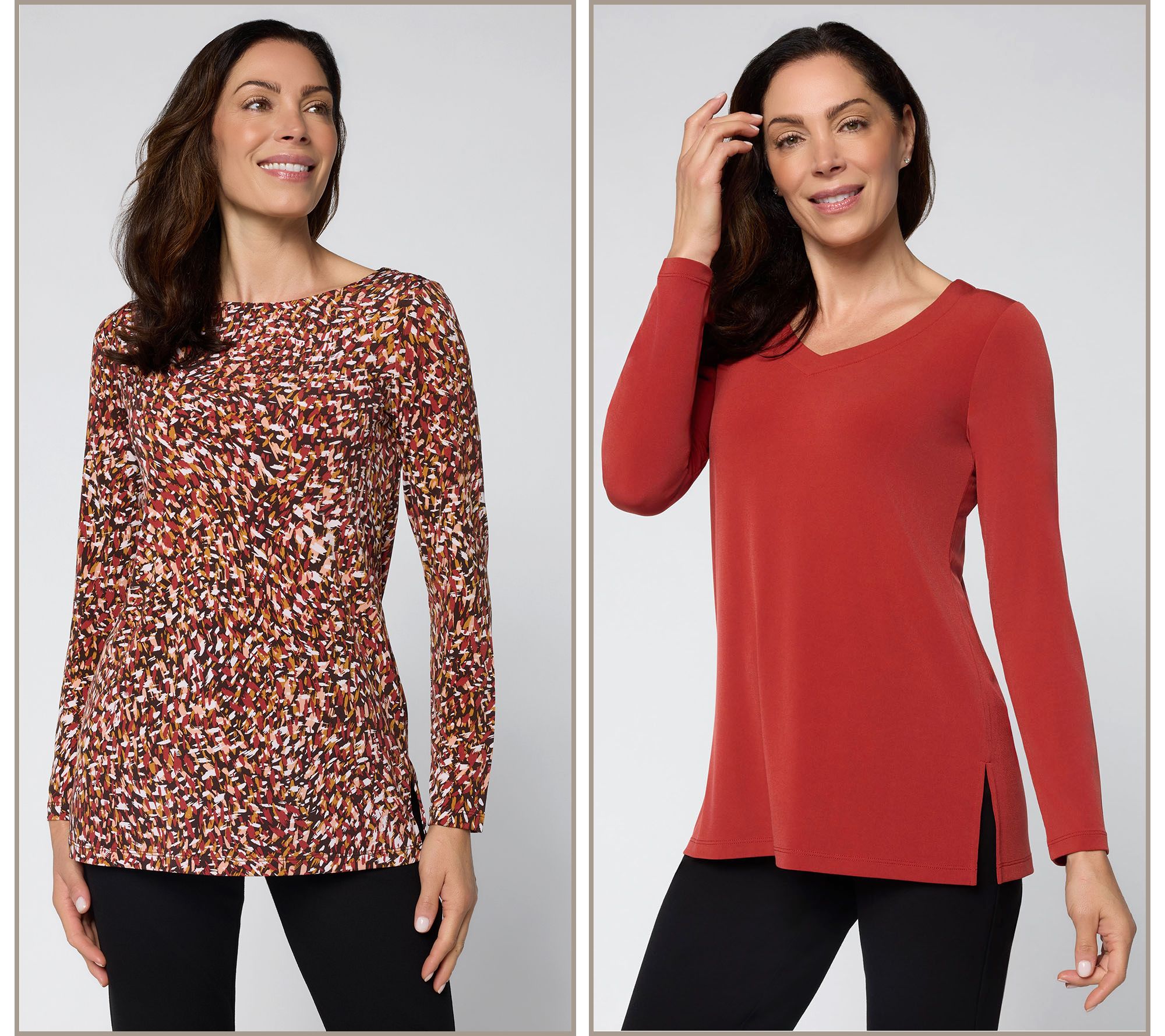 Susan Graver Modern Essentials Regular Liquid Knit Tunic Set