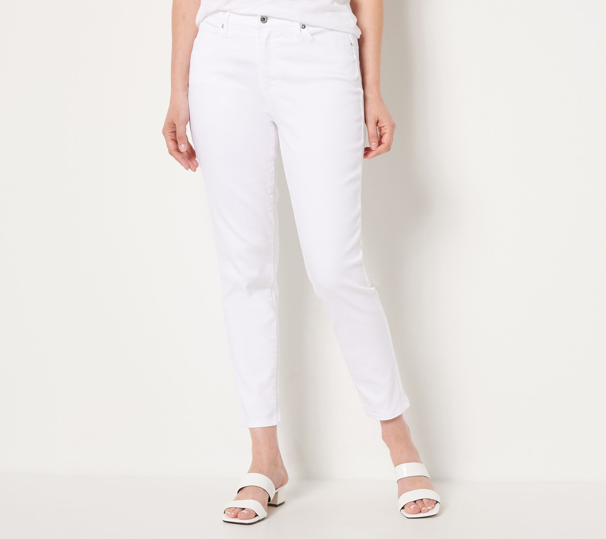"As Is" J Jason Wu Regular Colored Denim Straight Leg Cropped Jeans