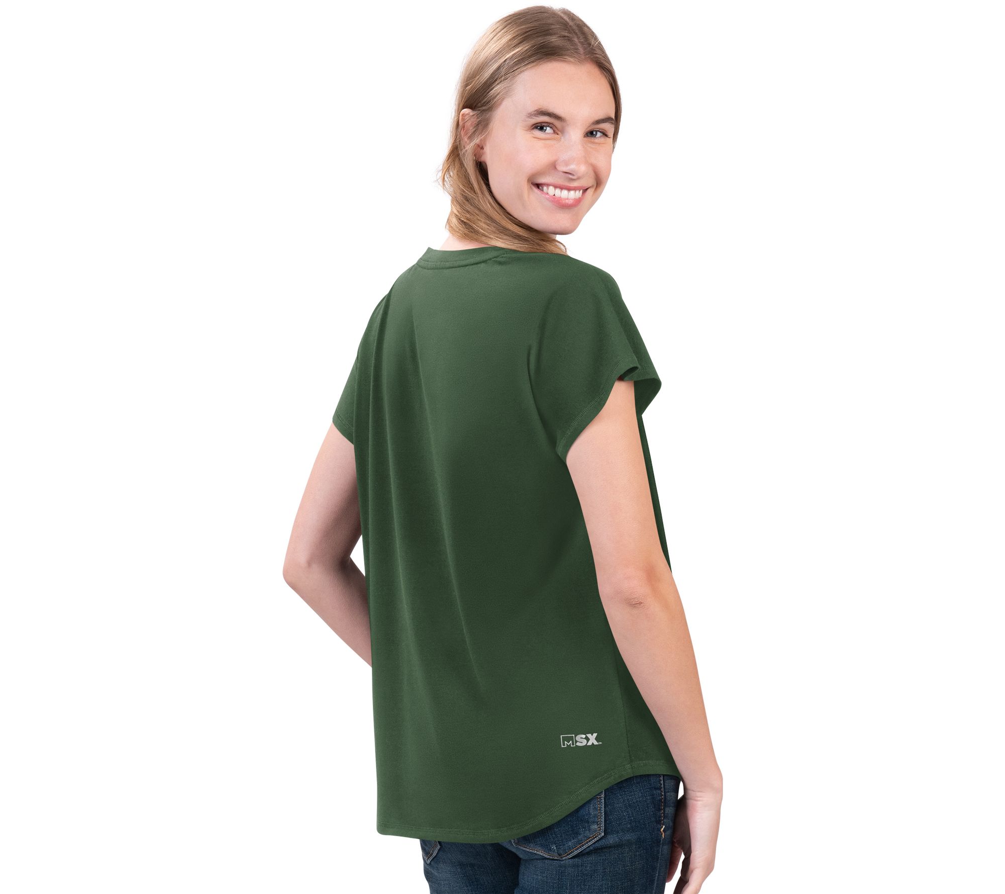 MSX by Michael Strahan MSX by Michael Strahan for NFL Women's Abigail Back Slit Tee - Eagles