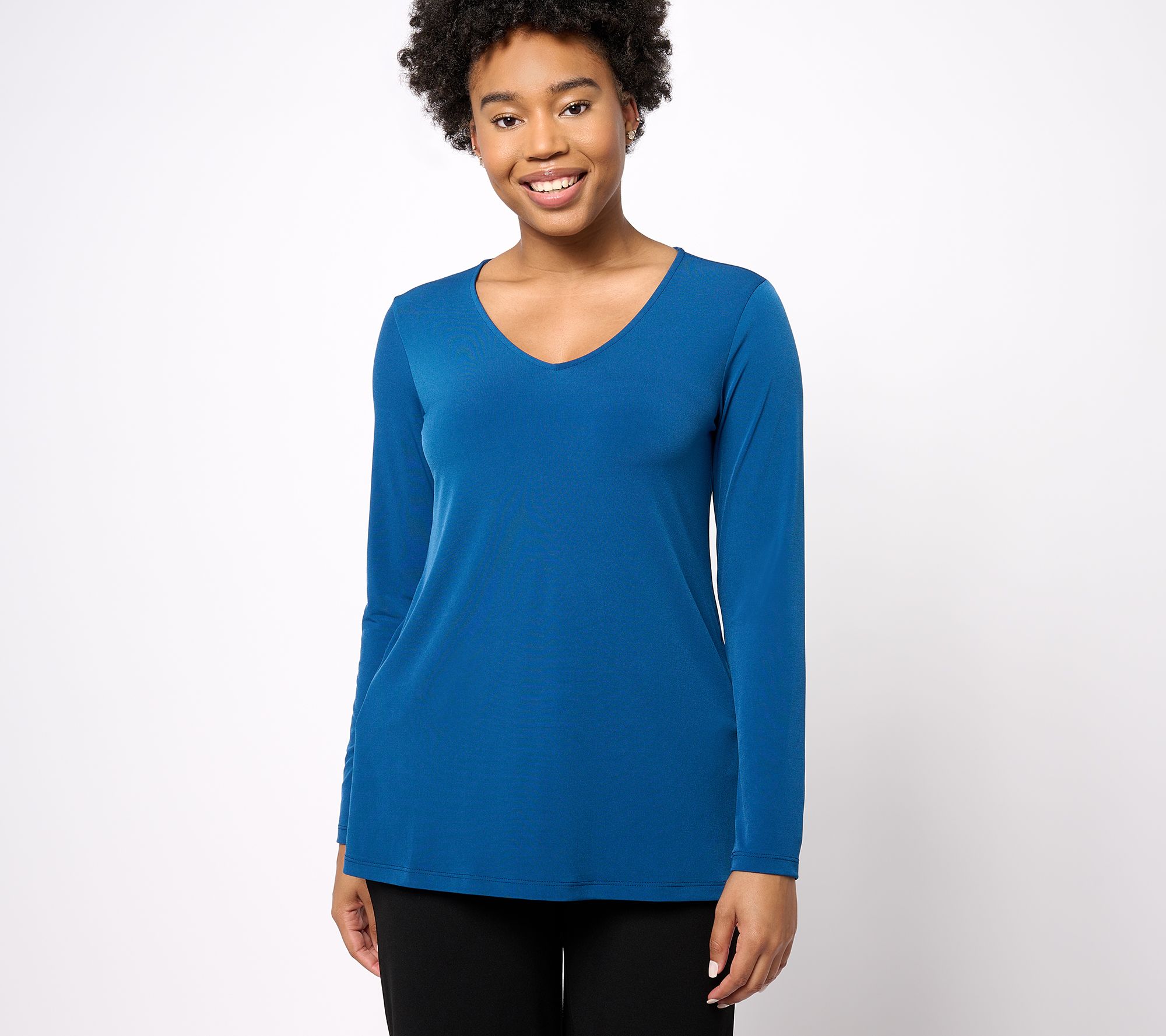 Susan Graver Modern Essentials Reg Liquid Knit A-Line Tunic - QVC.com