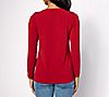 Susan Graver Occasions Liquid Knit Cut-Out Sleeve Top, 1 of 3