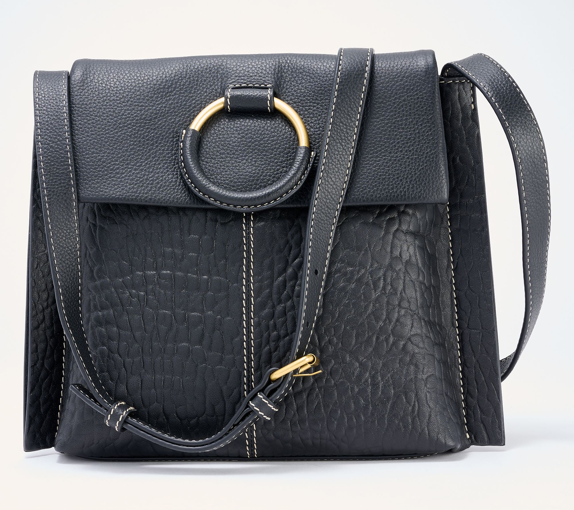 Vince Camuto Bubble Leather Livee Large Crossbody - QVC.com