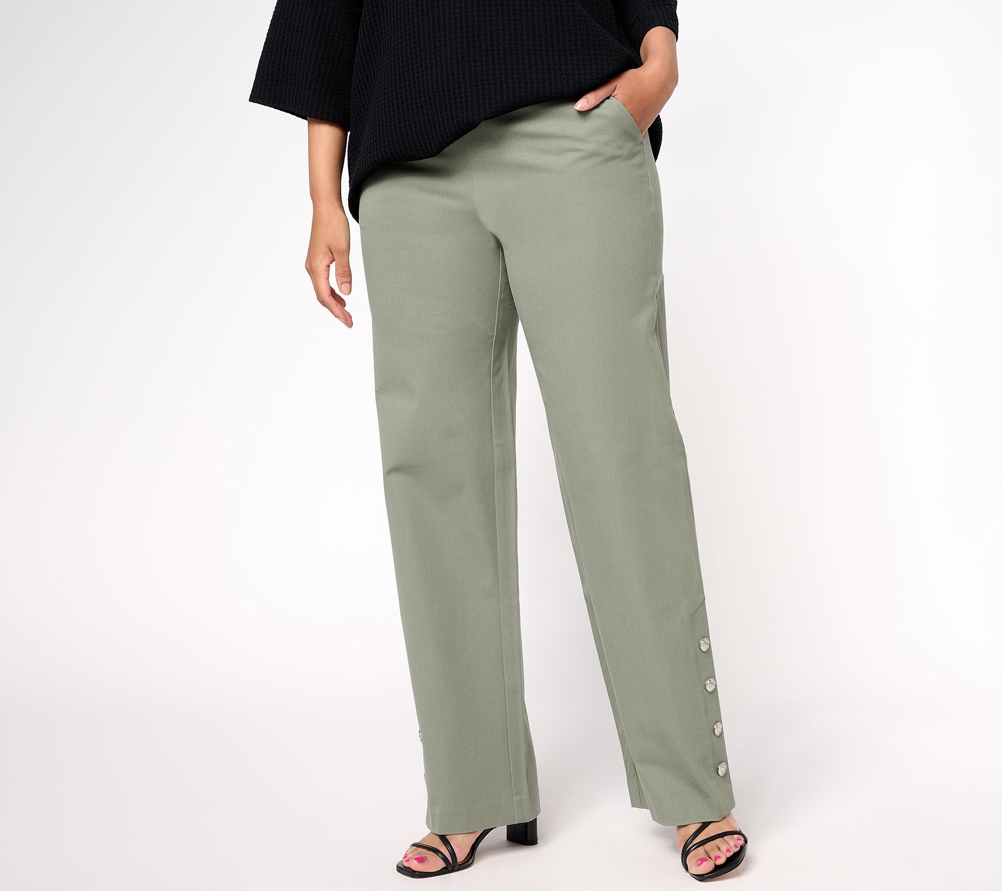 "As Is" Isaac Mizrahi Live! Tall 24/7 Stretch Wide Leg Pants