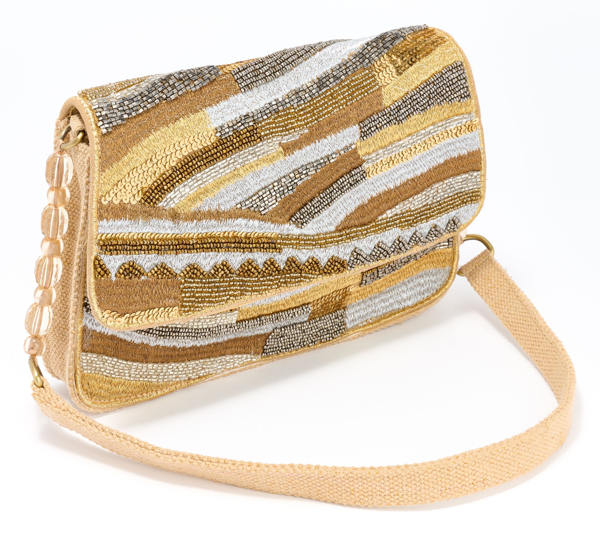 America & Beyond Beaded Shoulder Bag