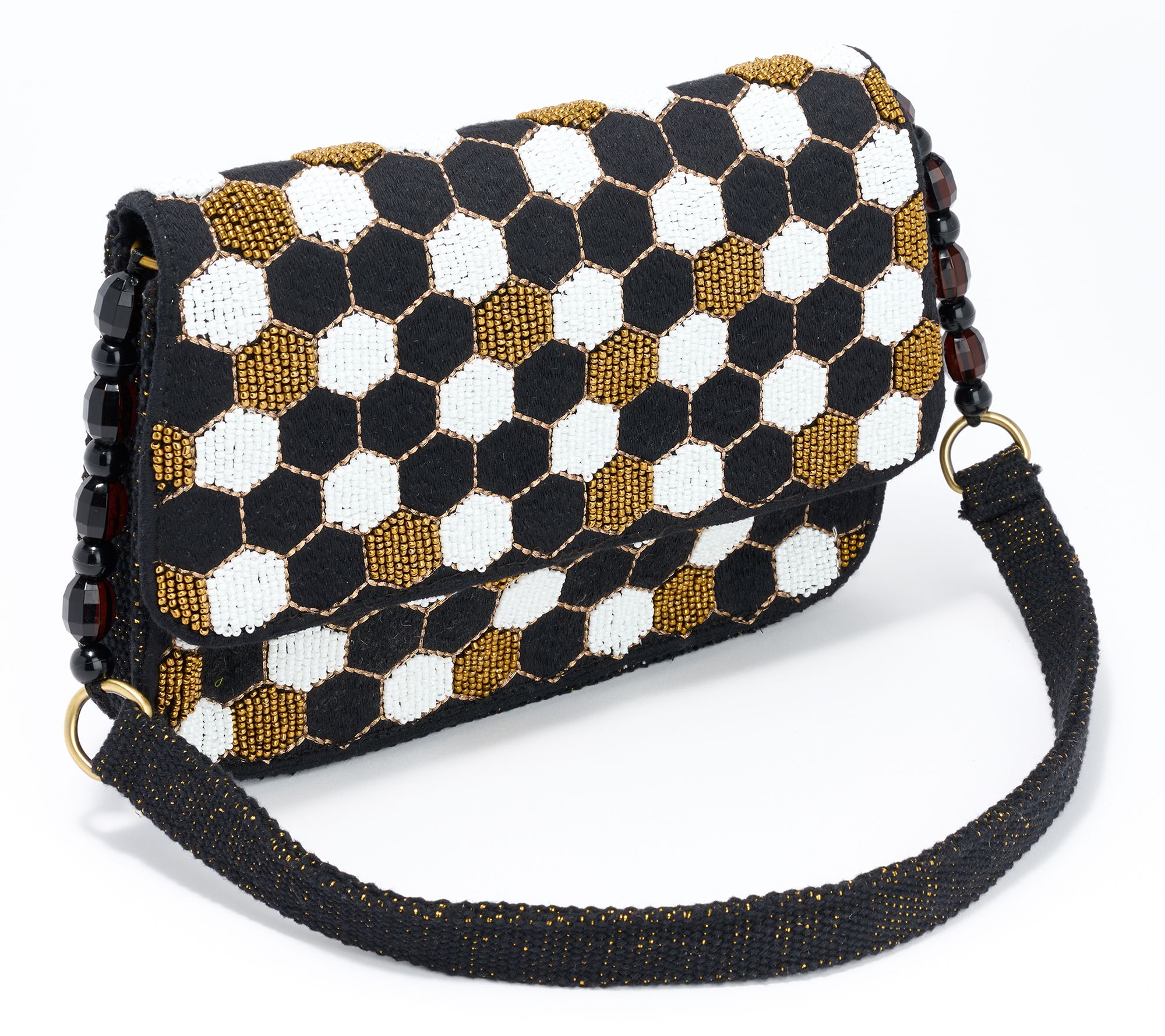 America & Beyond Beaded Shoulder Bag
