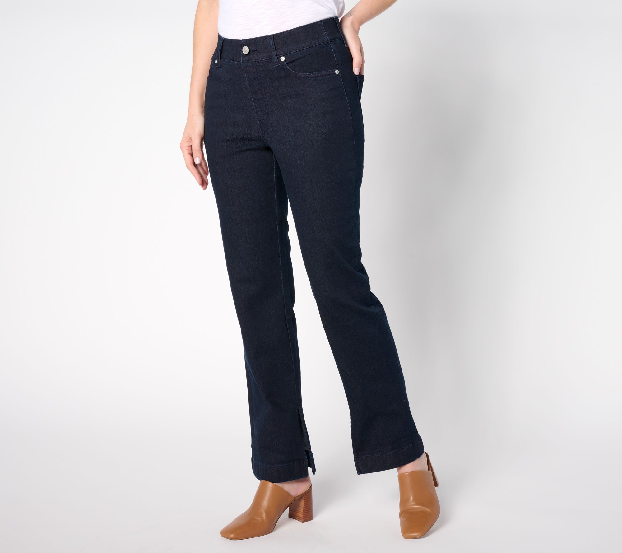 "As Is" Denim & Co. Adaptive Cozy Touch Slim Straight Jean