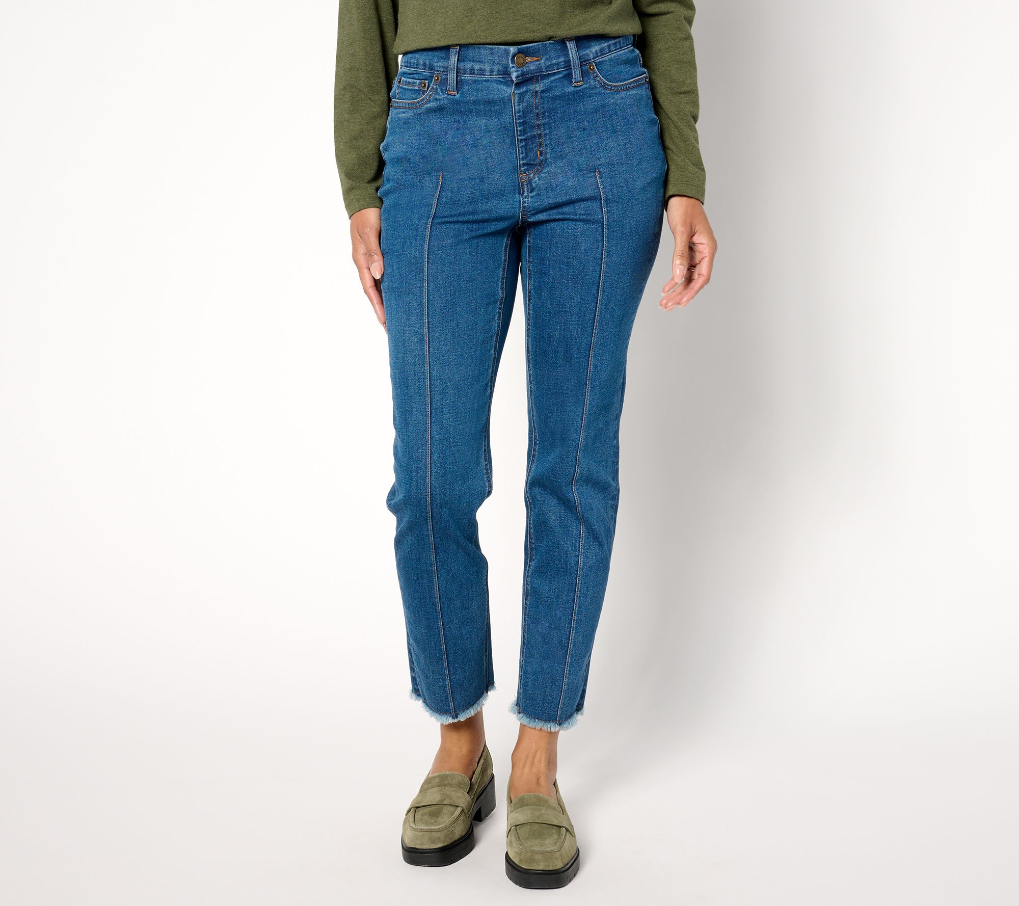 Denim & Co. Regular Indigo Easy Stretch Straight Leg Ankle Pant