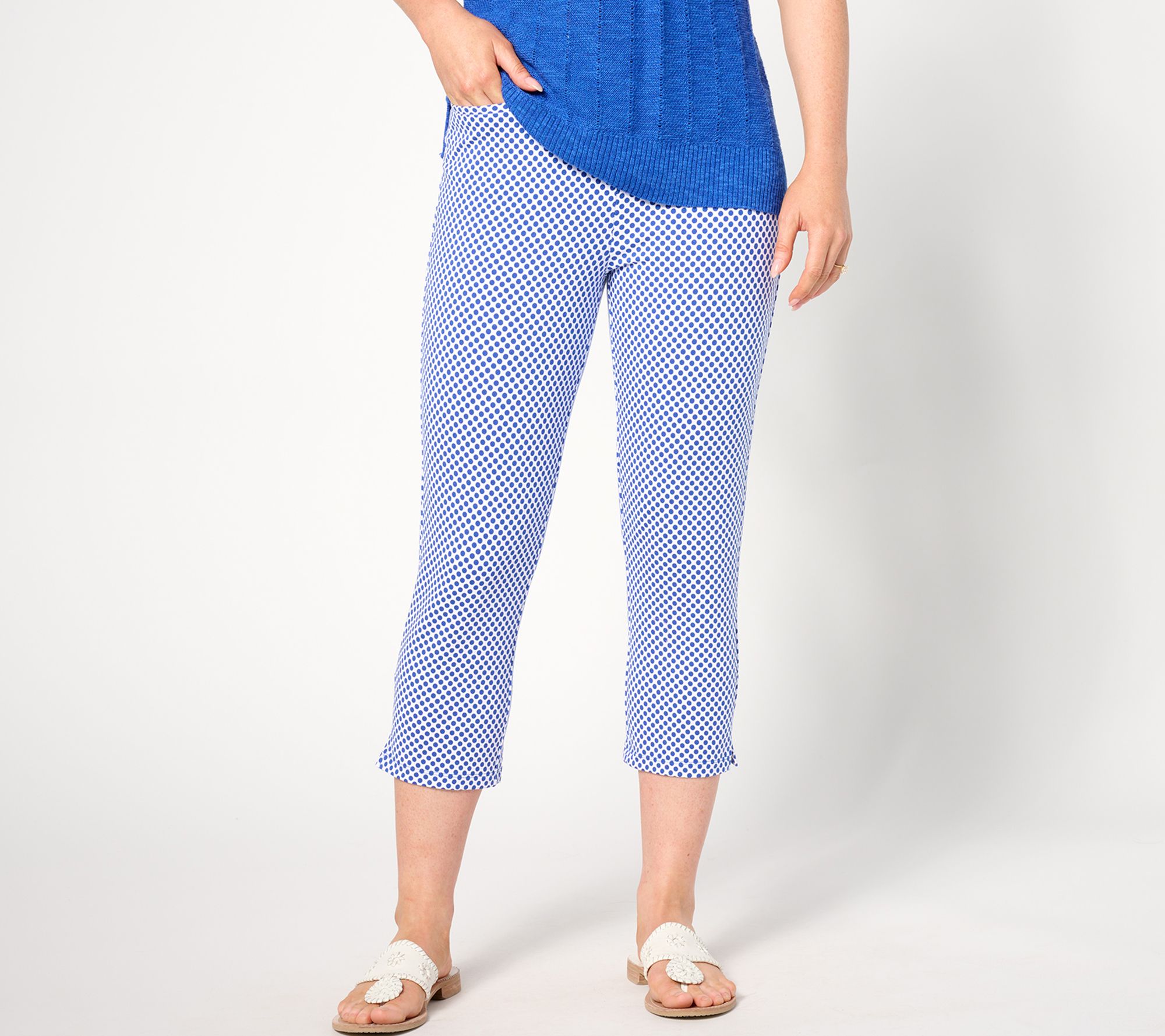 "As Is" Susan Graver Regular Weekend Printed Stretch AVA Slim Capri Pant