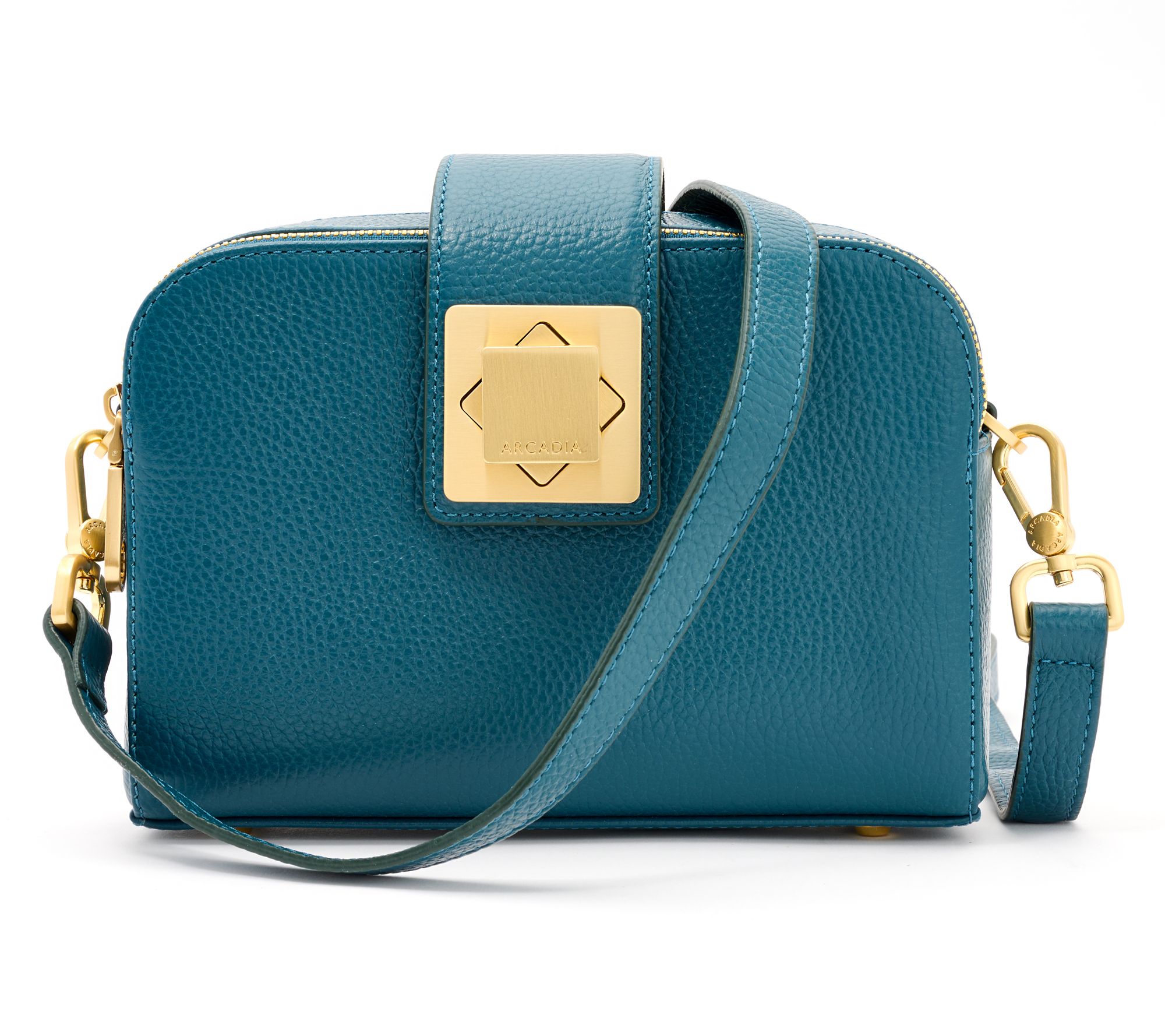 Arcadia Leather Turn Lock Giordana Crossbody