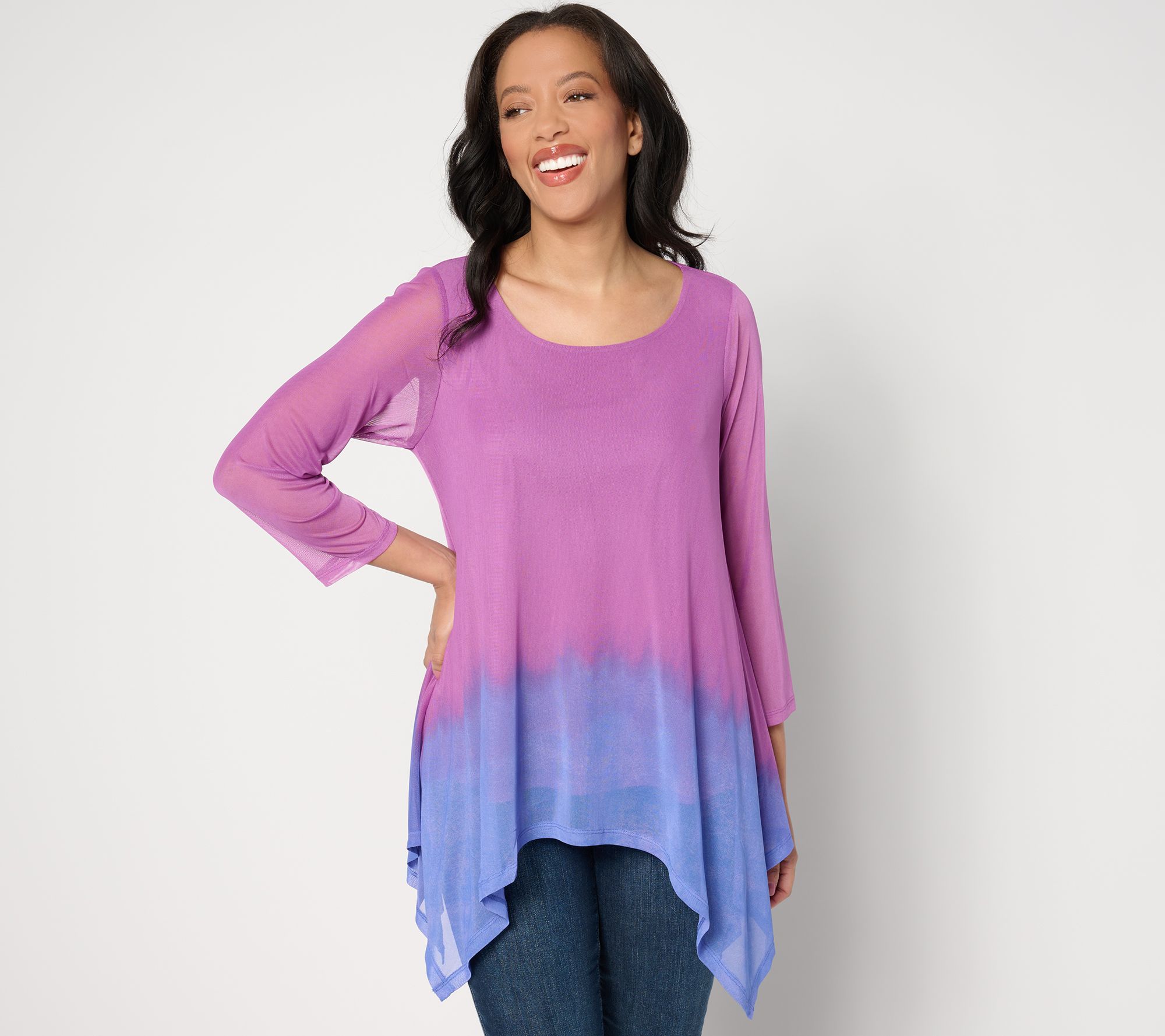 "As Is" Attitudes by Renee Triple Mesh Ombre Tunic