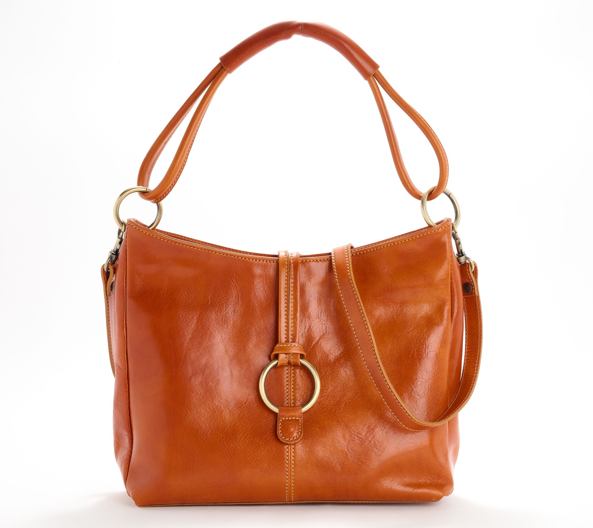 Floto Leather Tavoli Tote with Crossbody Strap
