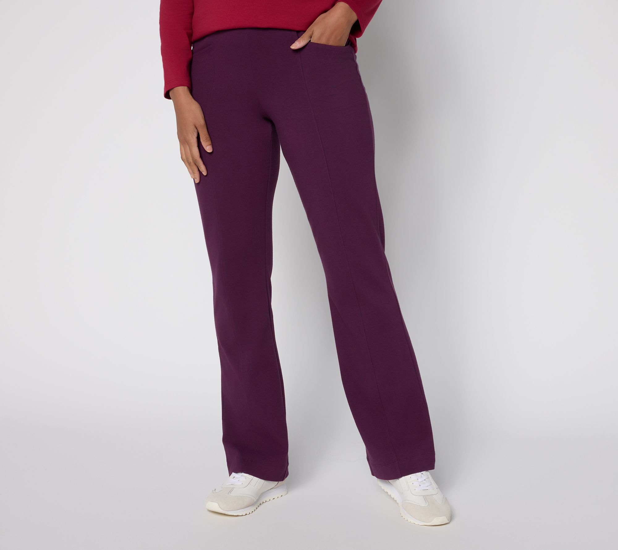 Denim & Co. Petite Duo Stretch Lightly Boot Pant