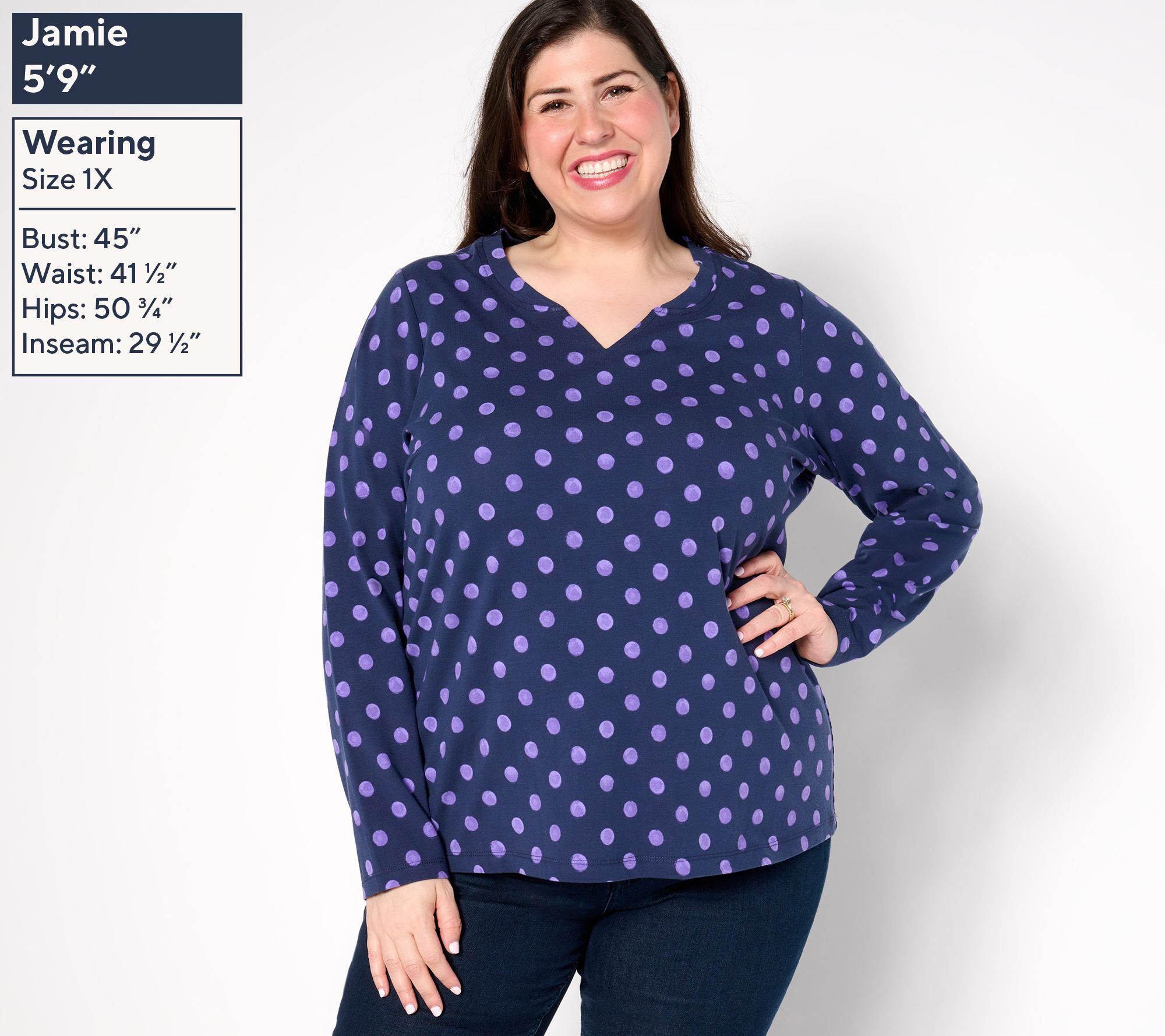 Sport savvy Mixed Print Jersey Long Sleeve Top - QVC.com