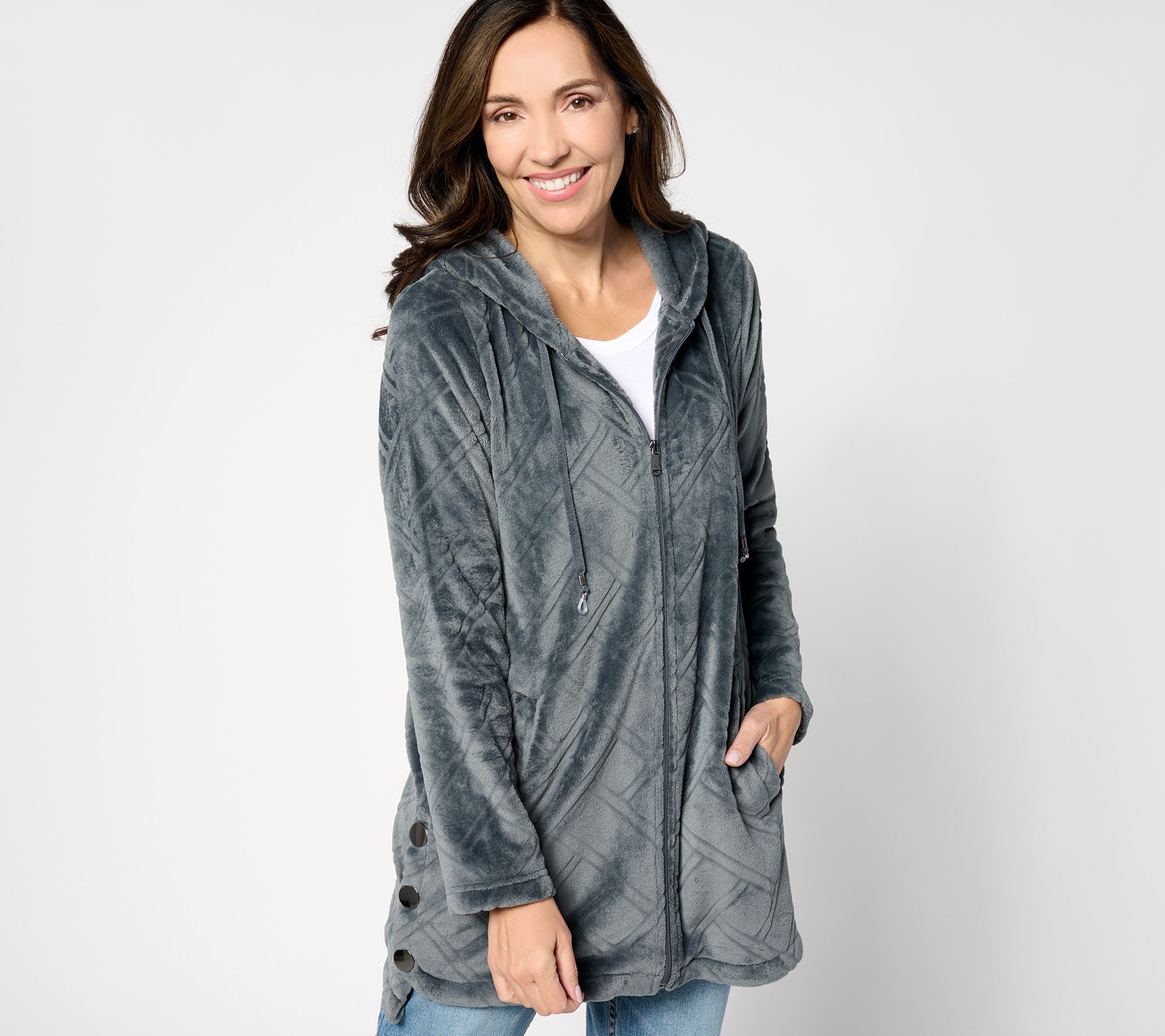 Lug Lounge Silky Plush Zip-Up Lounger - Huddle