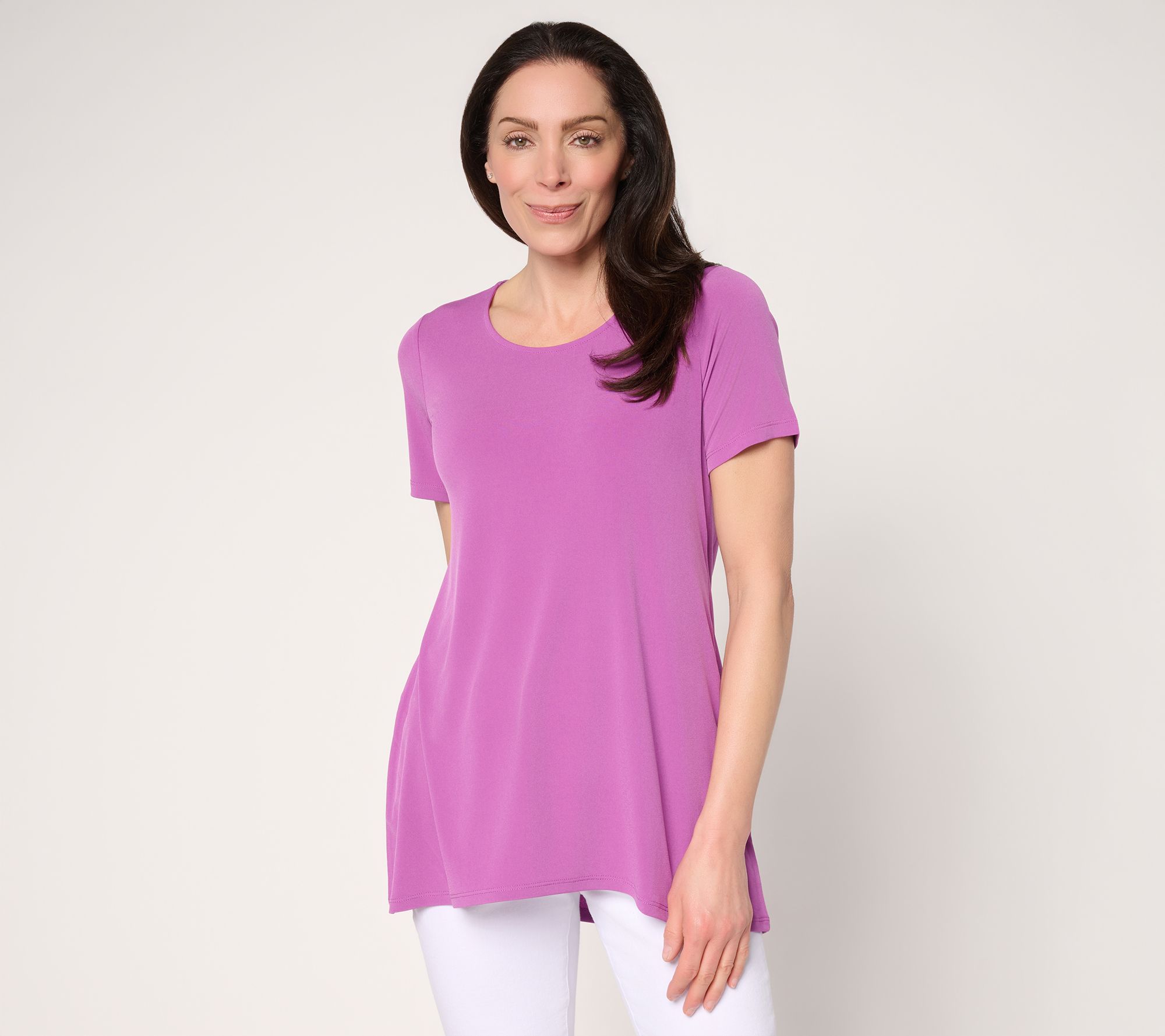 Susan Graver Regular Modern Essentials Liquid Knit A-Line Tunic