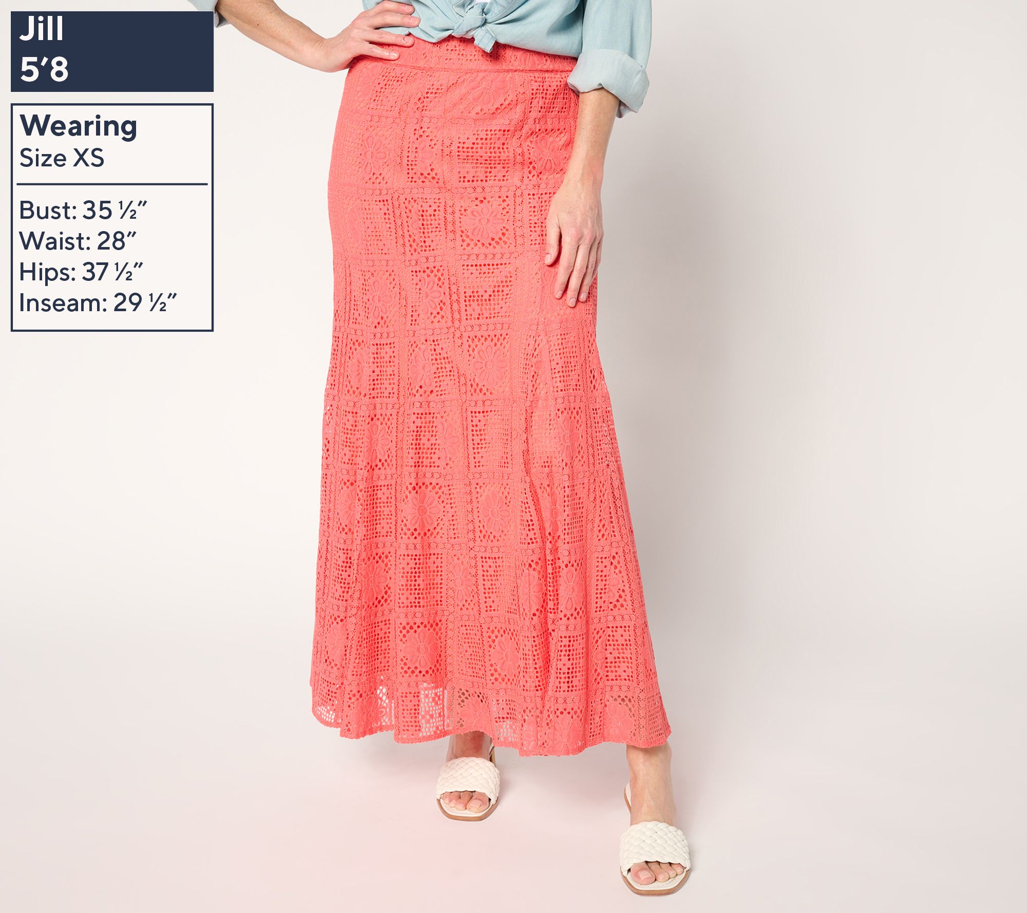 BEAUTIFUL by Lawrence Zarian Regular Pull-On Lace Maxi Skirt - QVC.com