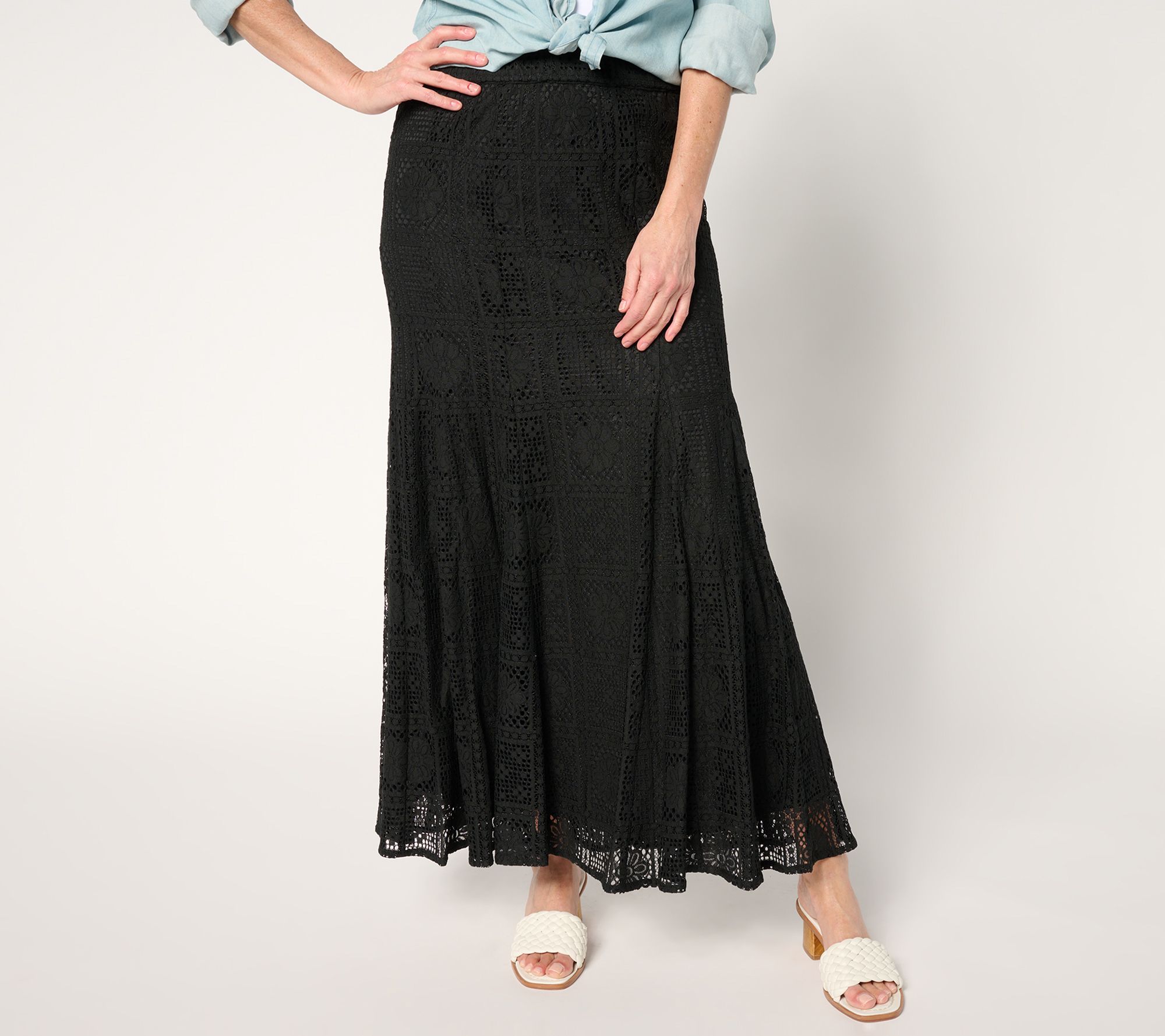 BEAUTIFUL by Lawrence Zarian Regular Pull-On Lace Maxi Skirt