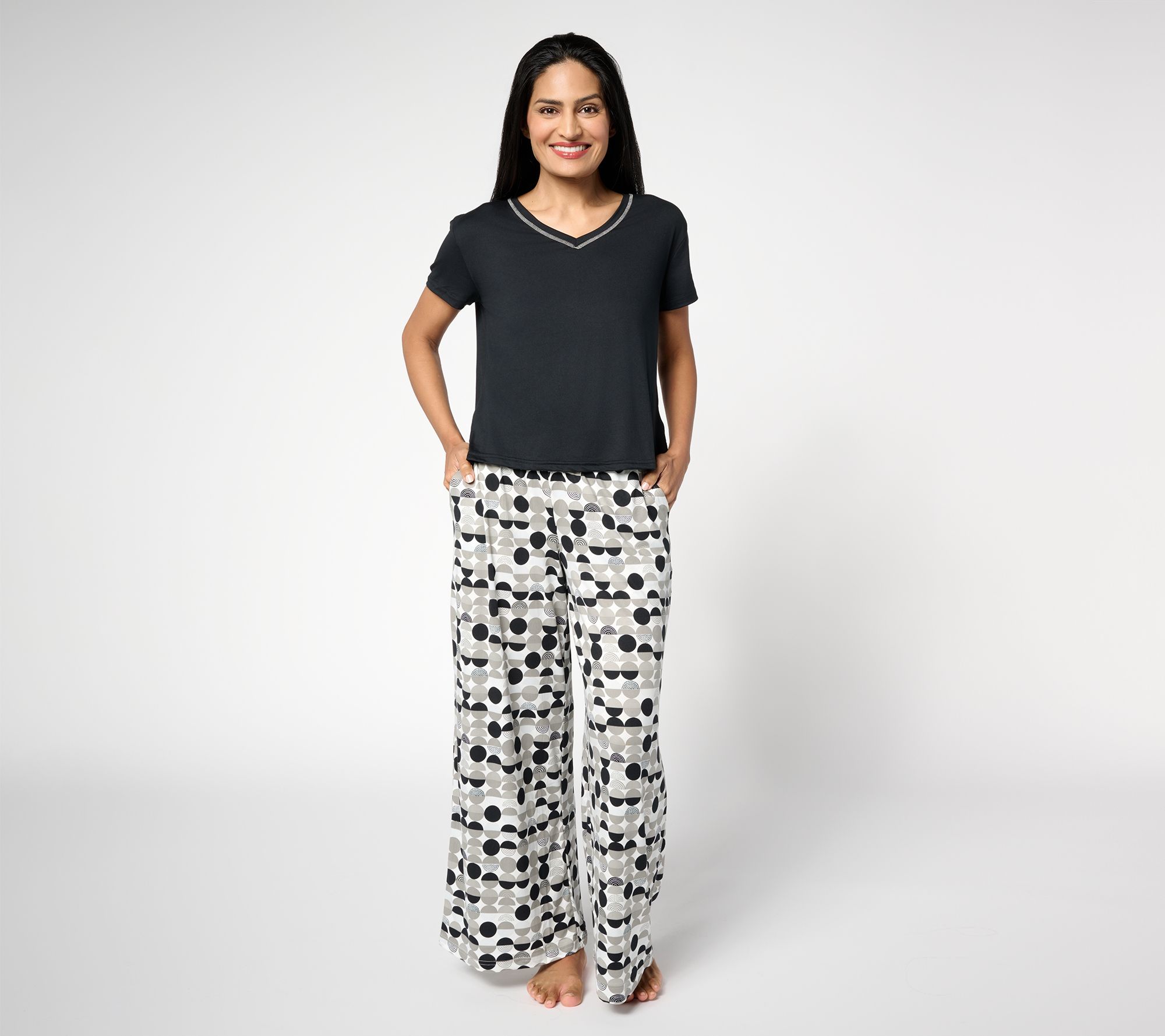 MUK LUKS Cloud Knit Boxy Tee & Relaxed Pant Pajama Set