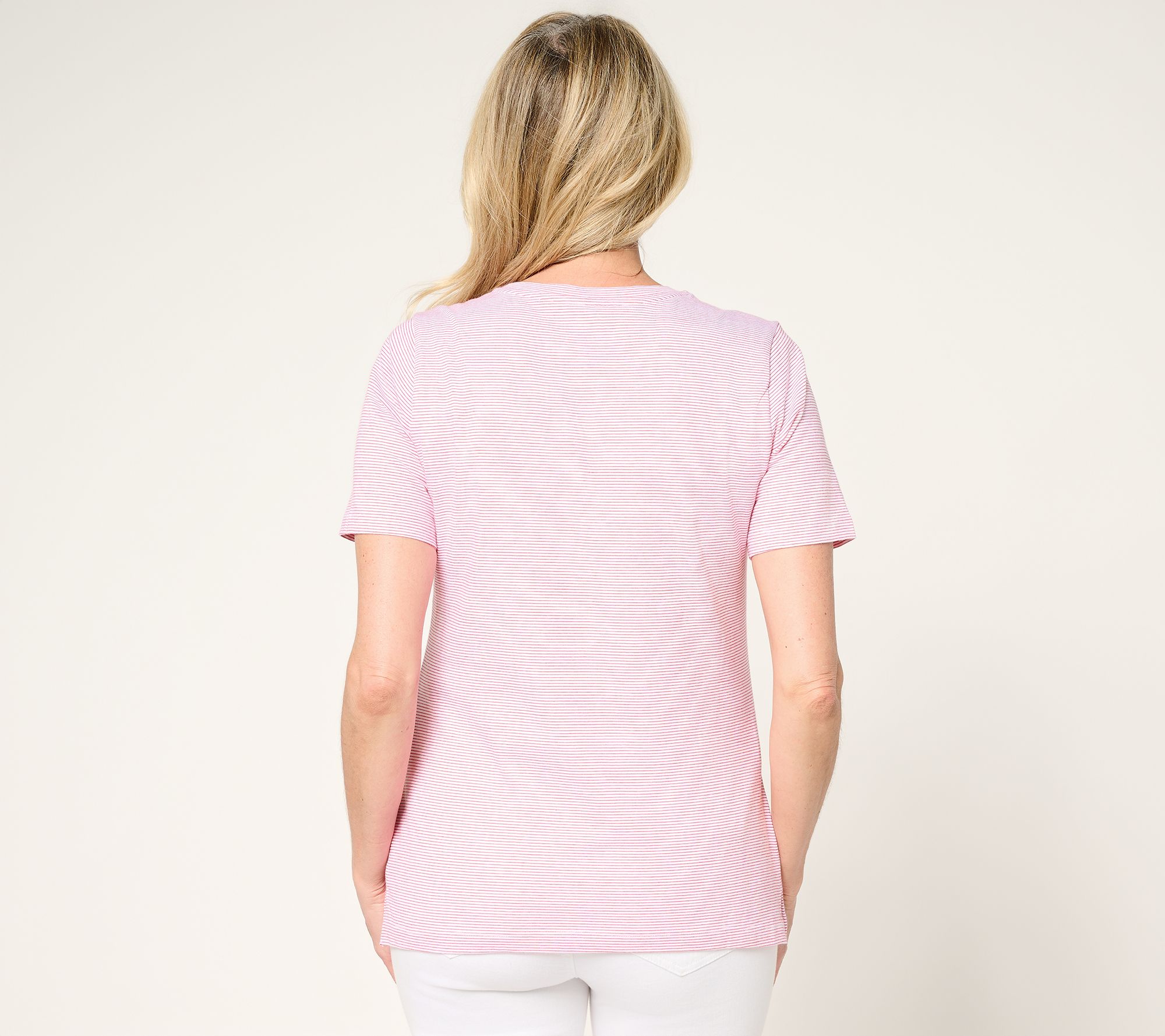 トップス A Denim & Co. Essentials Heavenly Jersey 2-Pack V-Neck Tops