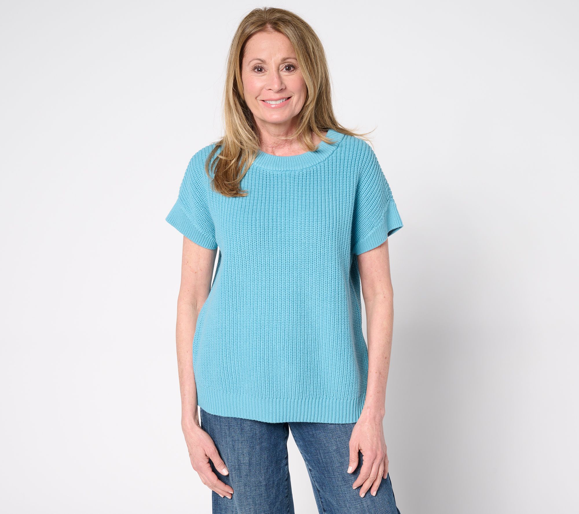 Martha Stewart Signature Knit Dolman Sleeve Cotton Sweater