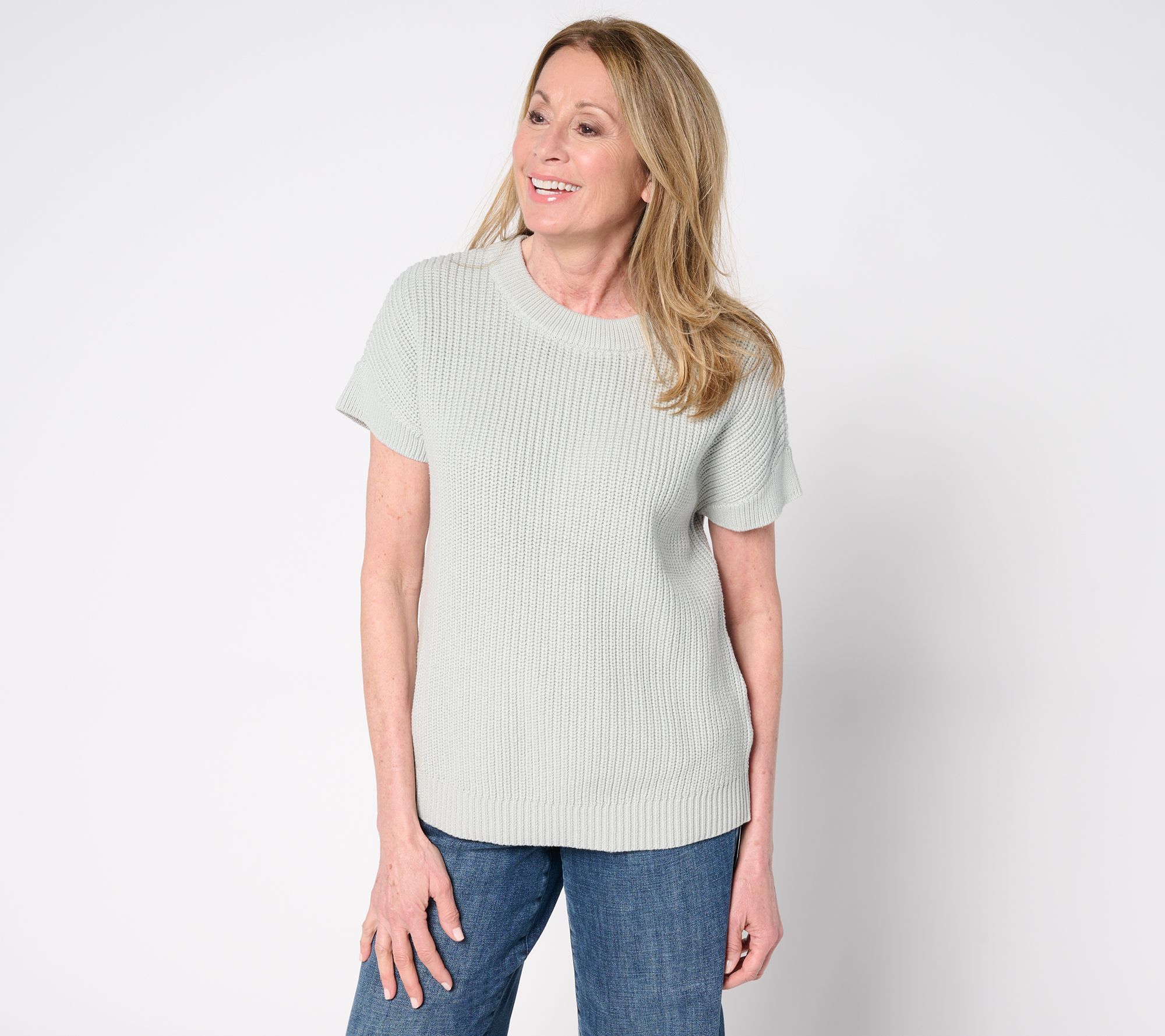 Martha Stewart Signature Knit Dolman Sleeve Cotton Sweater