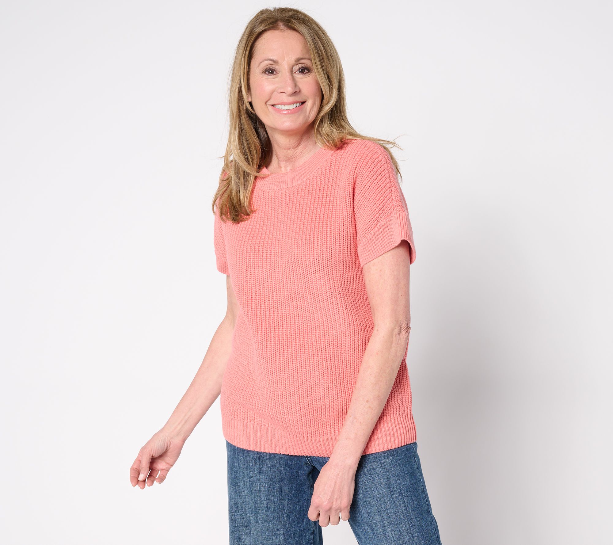 Martha Stewart Signature Knit Dolman Sleeve Cotton Sweater