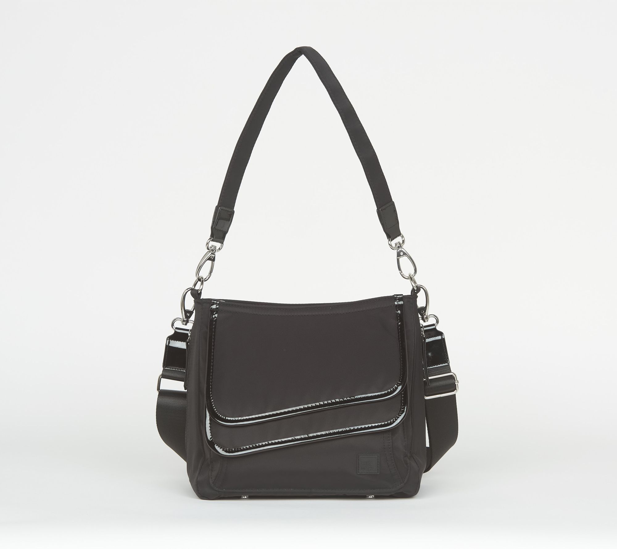 IHKWIP The Savvy Patent Trimmed Shoulder Bag w/ Crossbody Strap