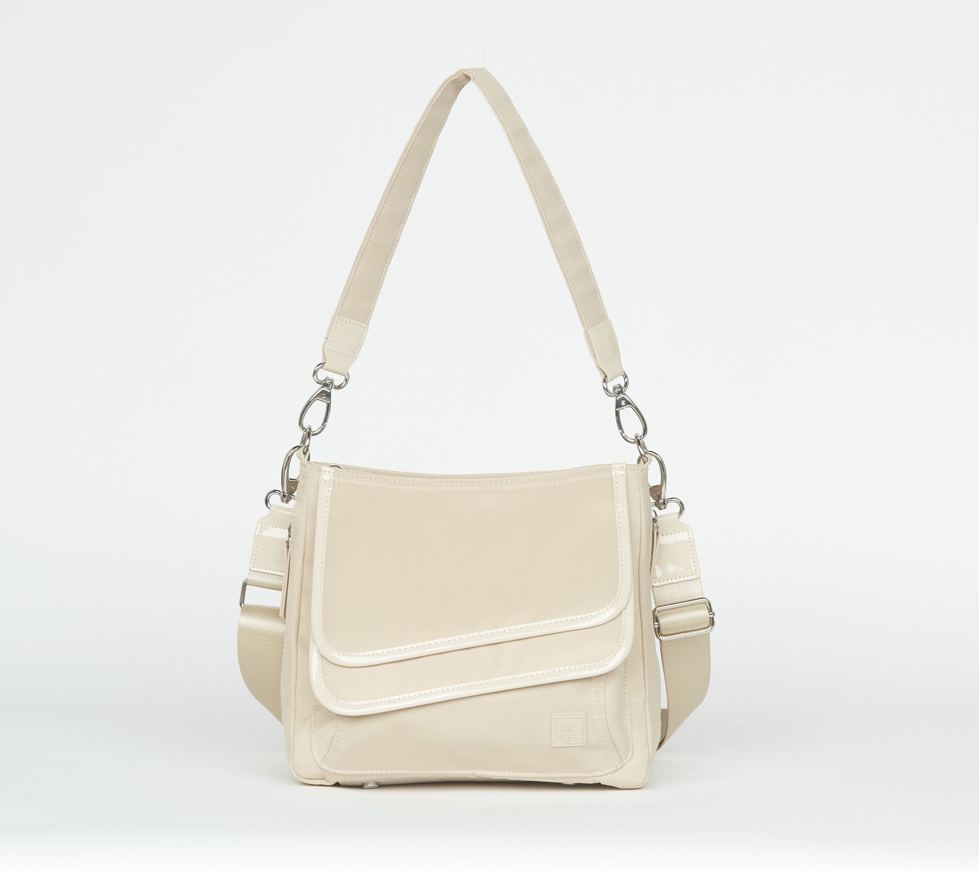 IHKWIP The Savvy Patent Trimmed Shoulder Bag w/ Crossbody Strap