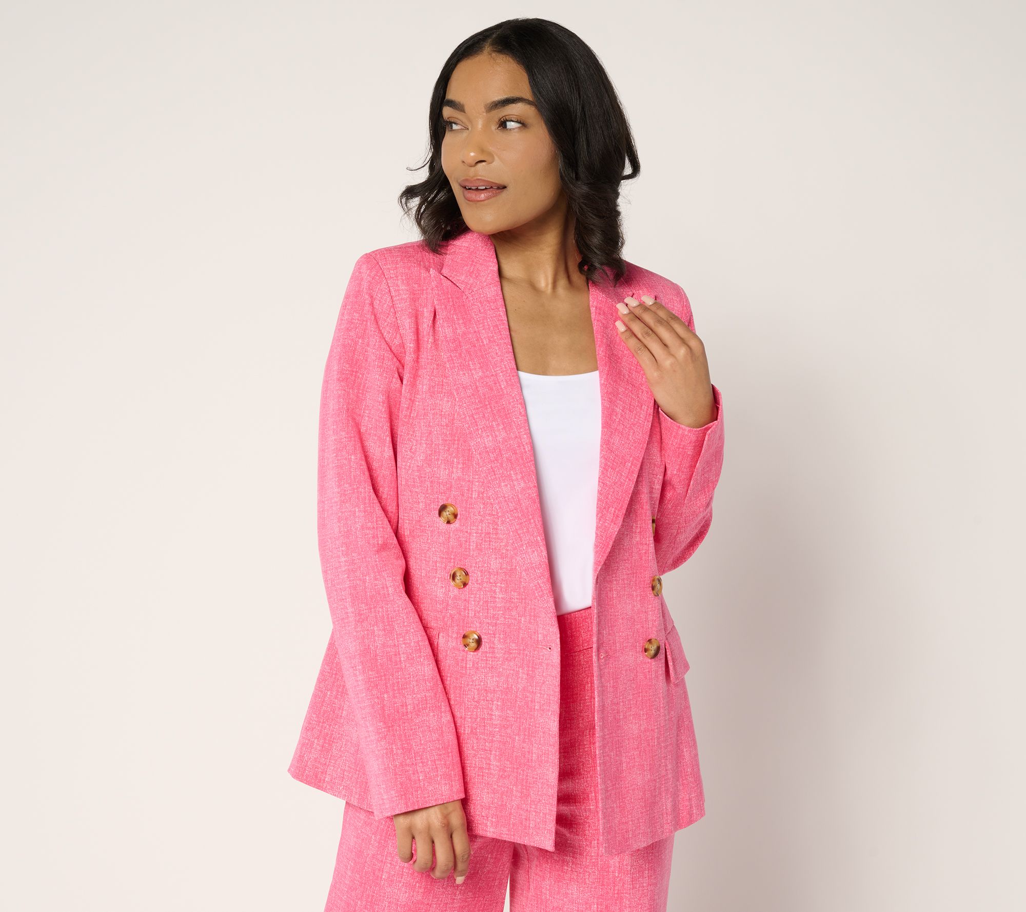 Isaac Mizrahi Live! Yacht Club 24/7 Stretch Printed Blazer
