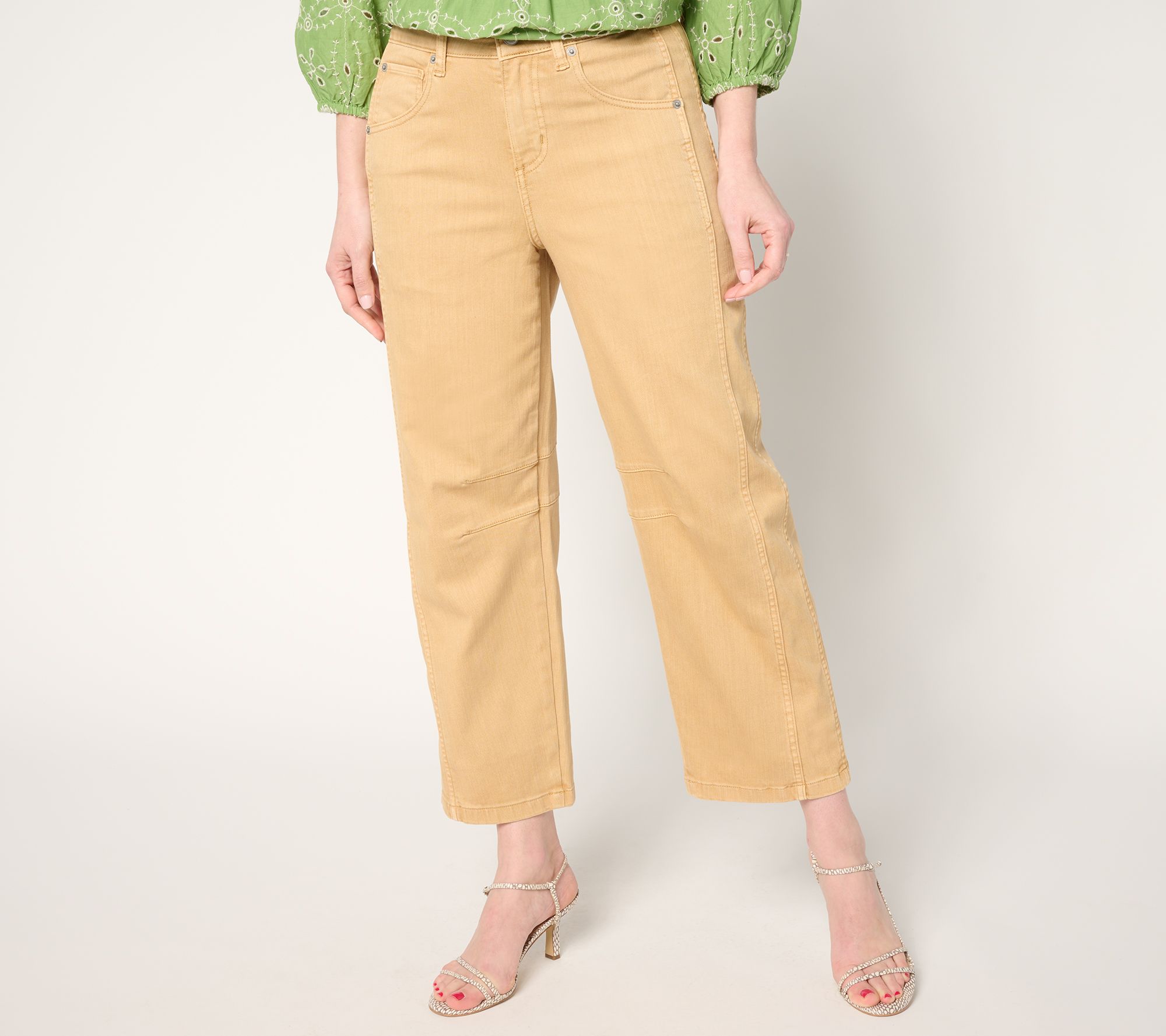 LOGO by Lori Goldstein Petite Ankle Jean with Knee Darts