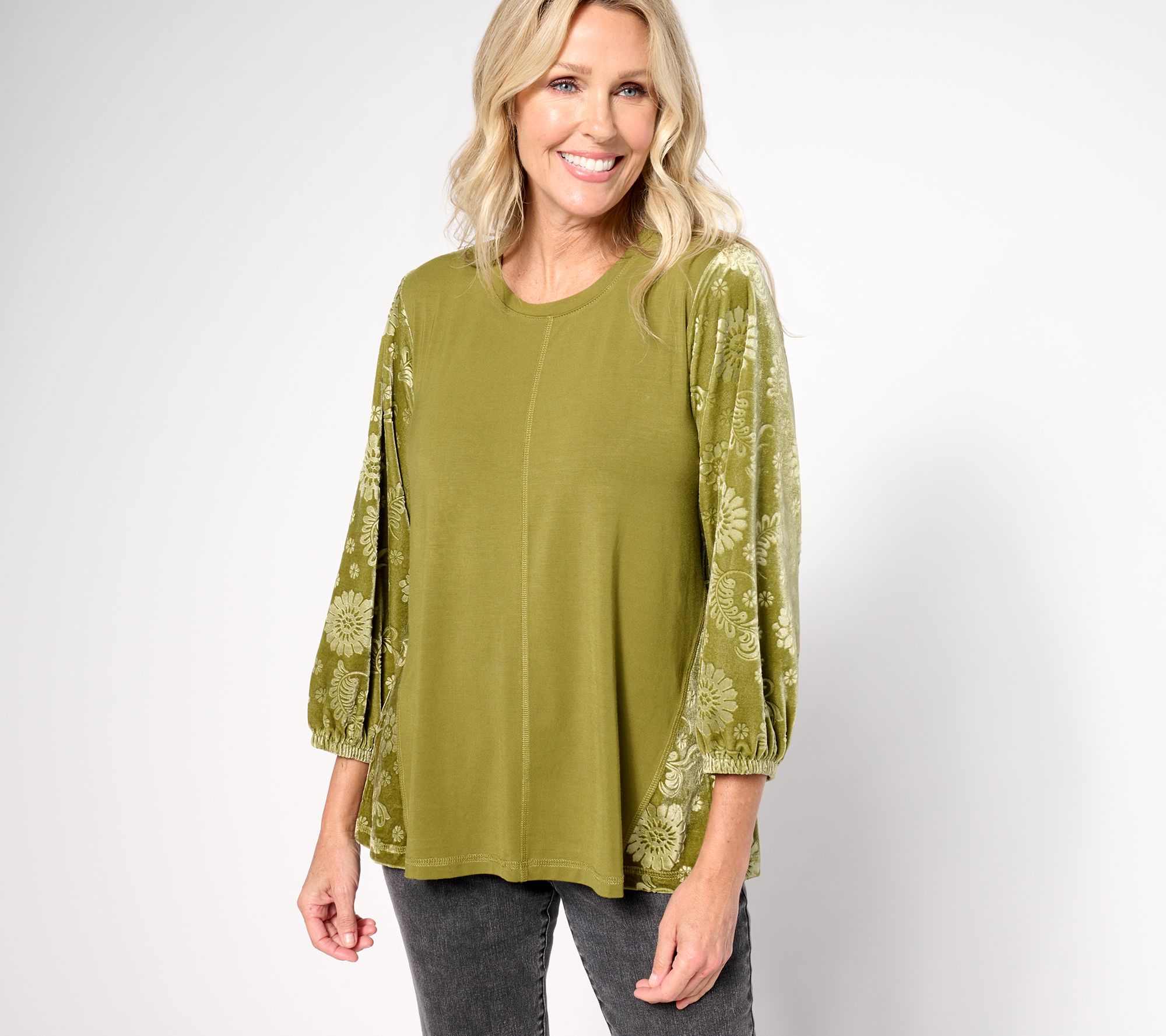 "As Is" LOGO by Lori Goldstein Rayon 230 & Velour Top