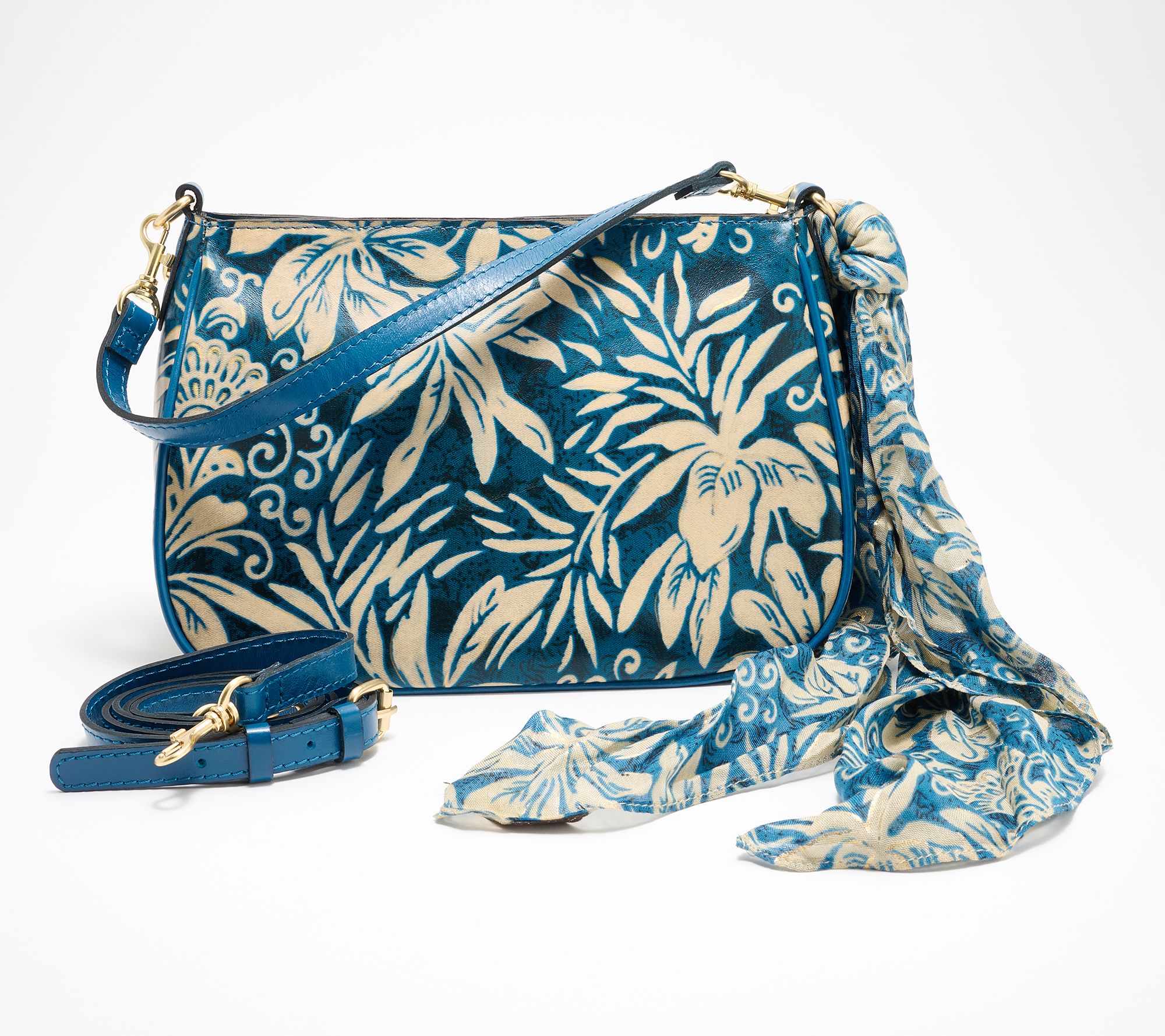 Patricia Nash Ikaria Leather Shoulder Bag with Crossbody Strap