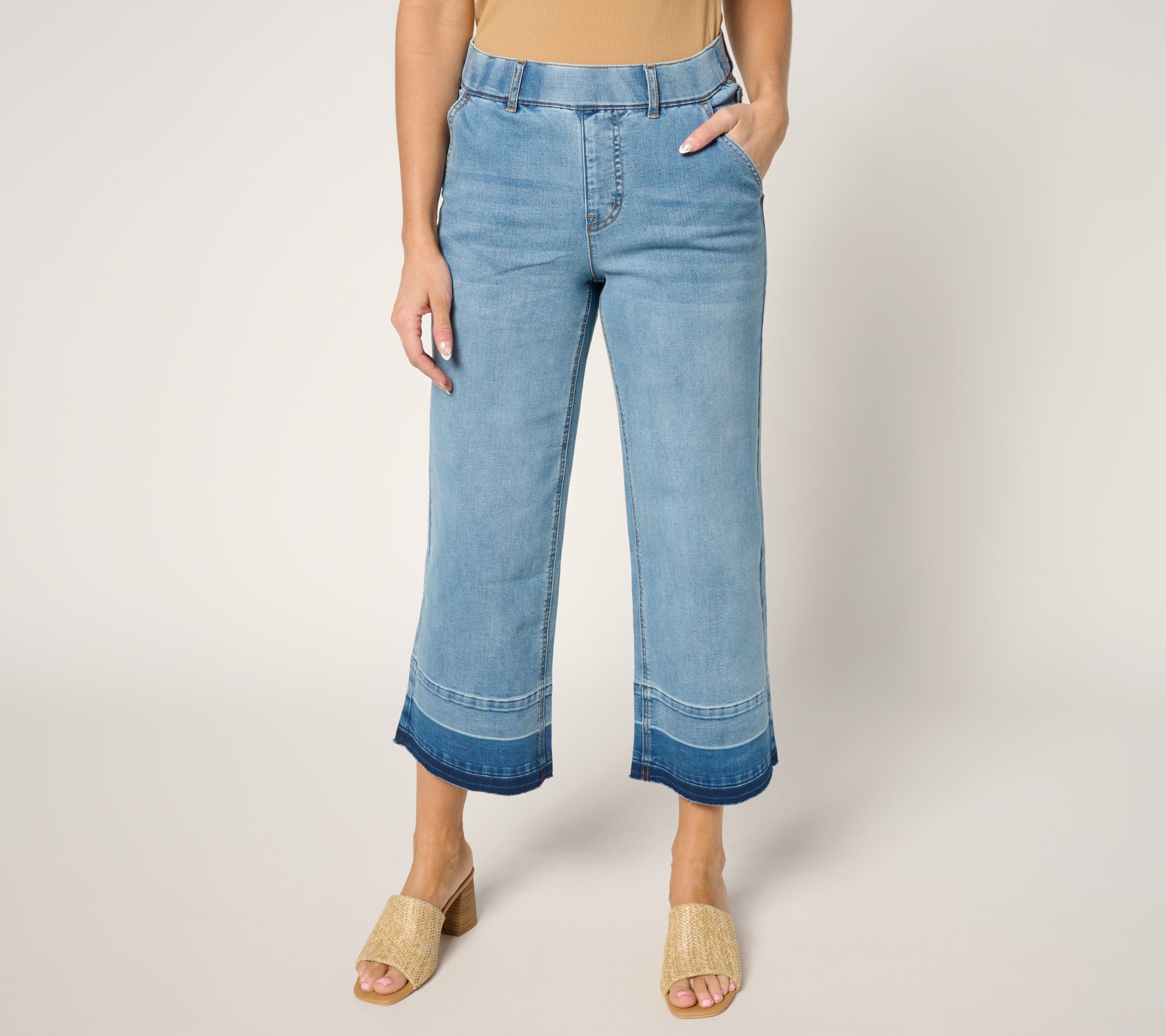 Isaac Mizrahi Live! Petite True Denim Indigo Relaxed Crop Jeans
