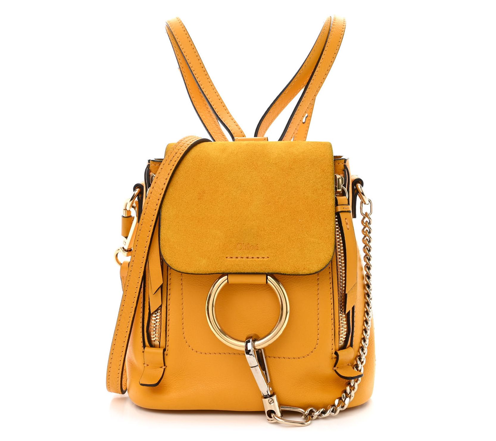 Pre-Owned Chloe Faye Backpack Mini Yellow