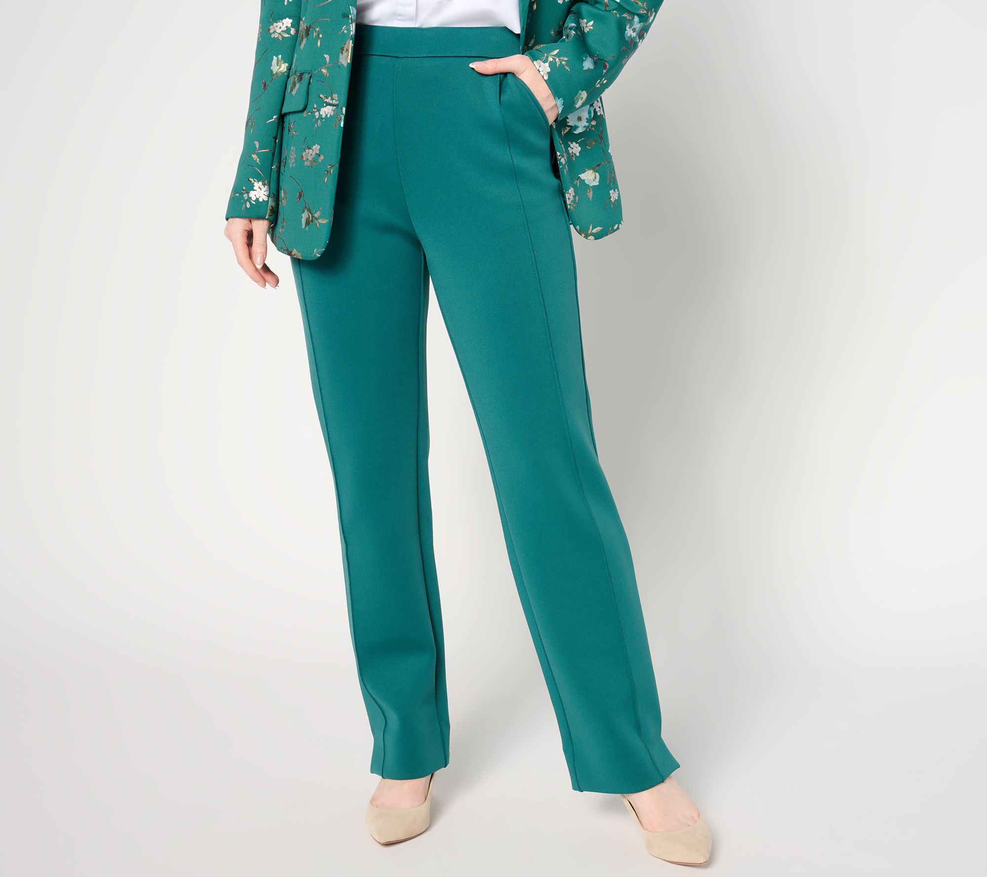 "As Is" Isaac Mizrahi Live! Tall Scuba Straight Leg Pants