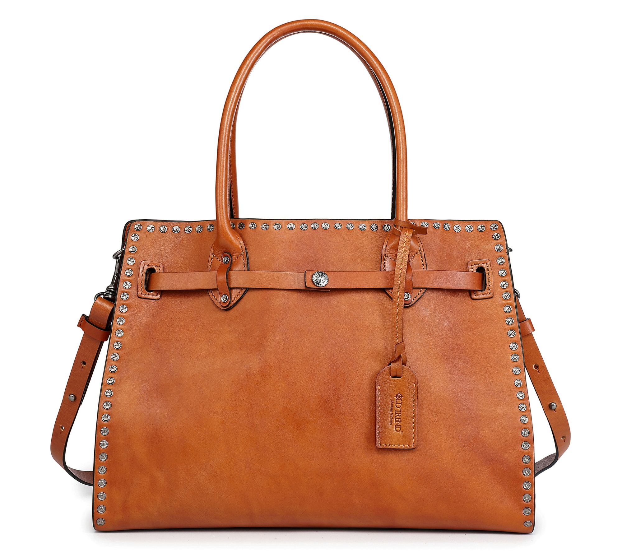 Old Trend Westland Leather Satchel with Detachable Strap