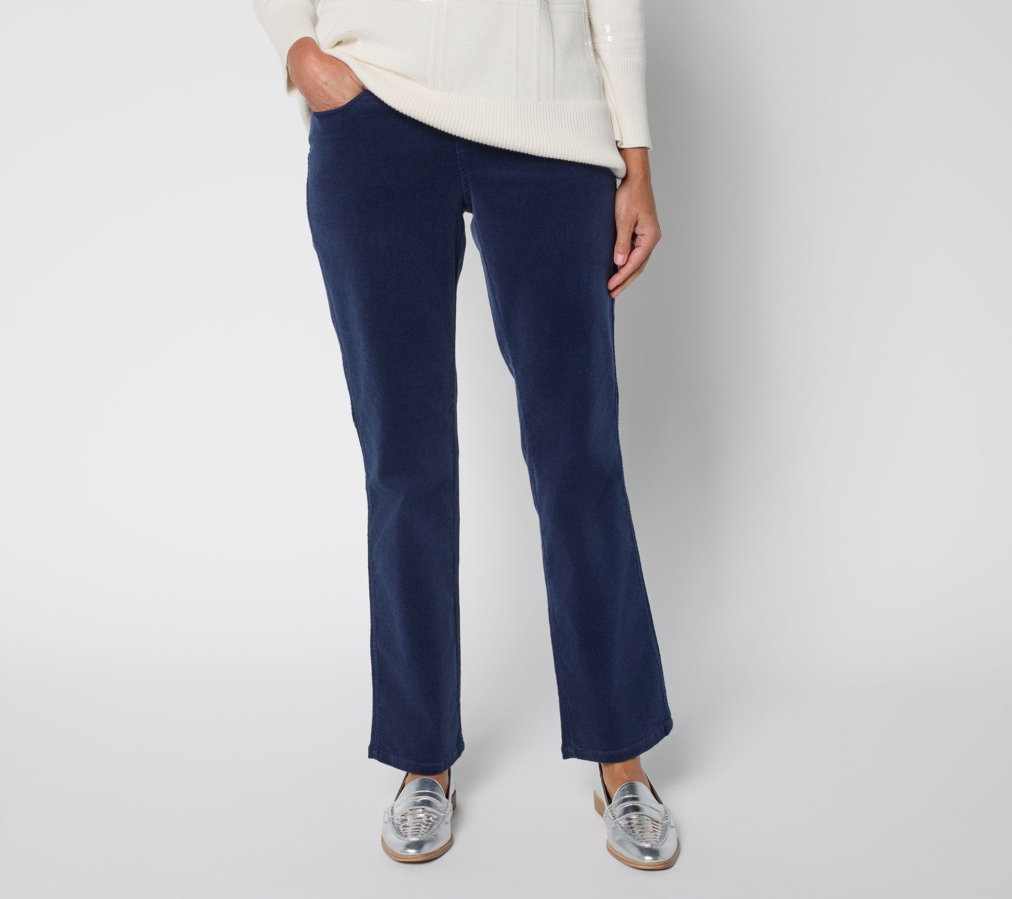 Belle by Kim Gravel Regular TripleLuxe Corduroy Straight Pant