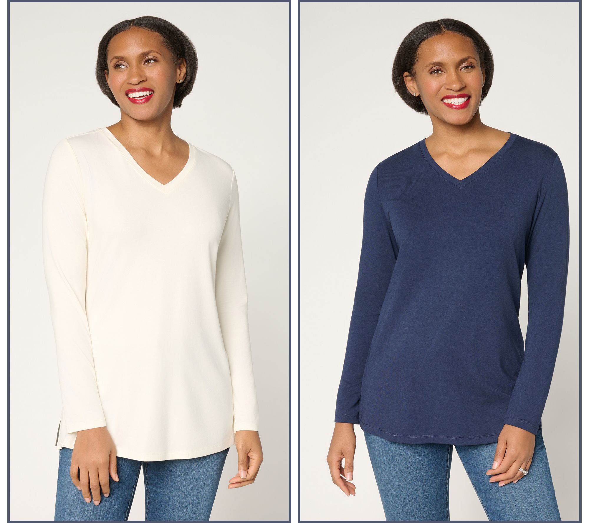Denim & Co. Essentials Regular So Soft Jersey 2-Pack Tunics