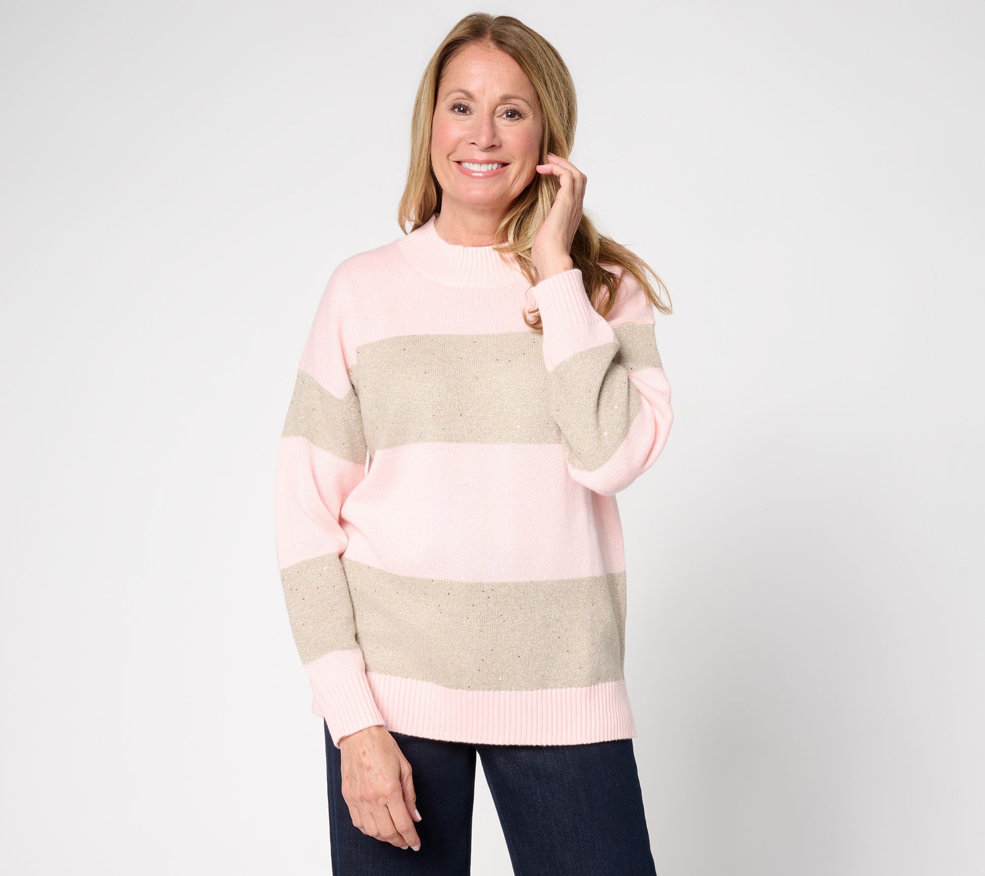 Jingle Belles by Kim Gravel Sugarplum Sparkle Striped Sweater