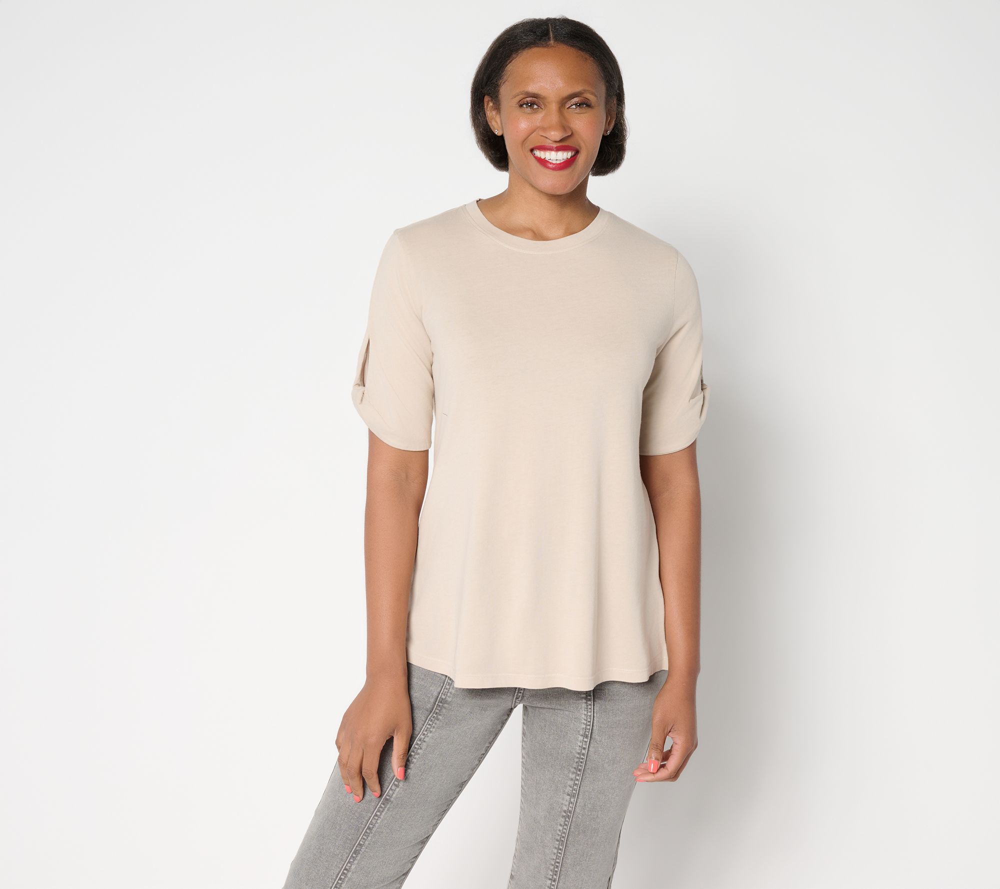 "As Is" LOGO Principles by Lori Goldstein Elbow Twist Detail Knit Top