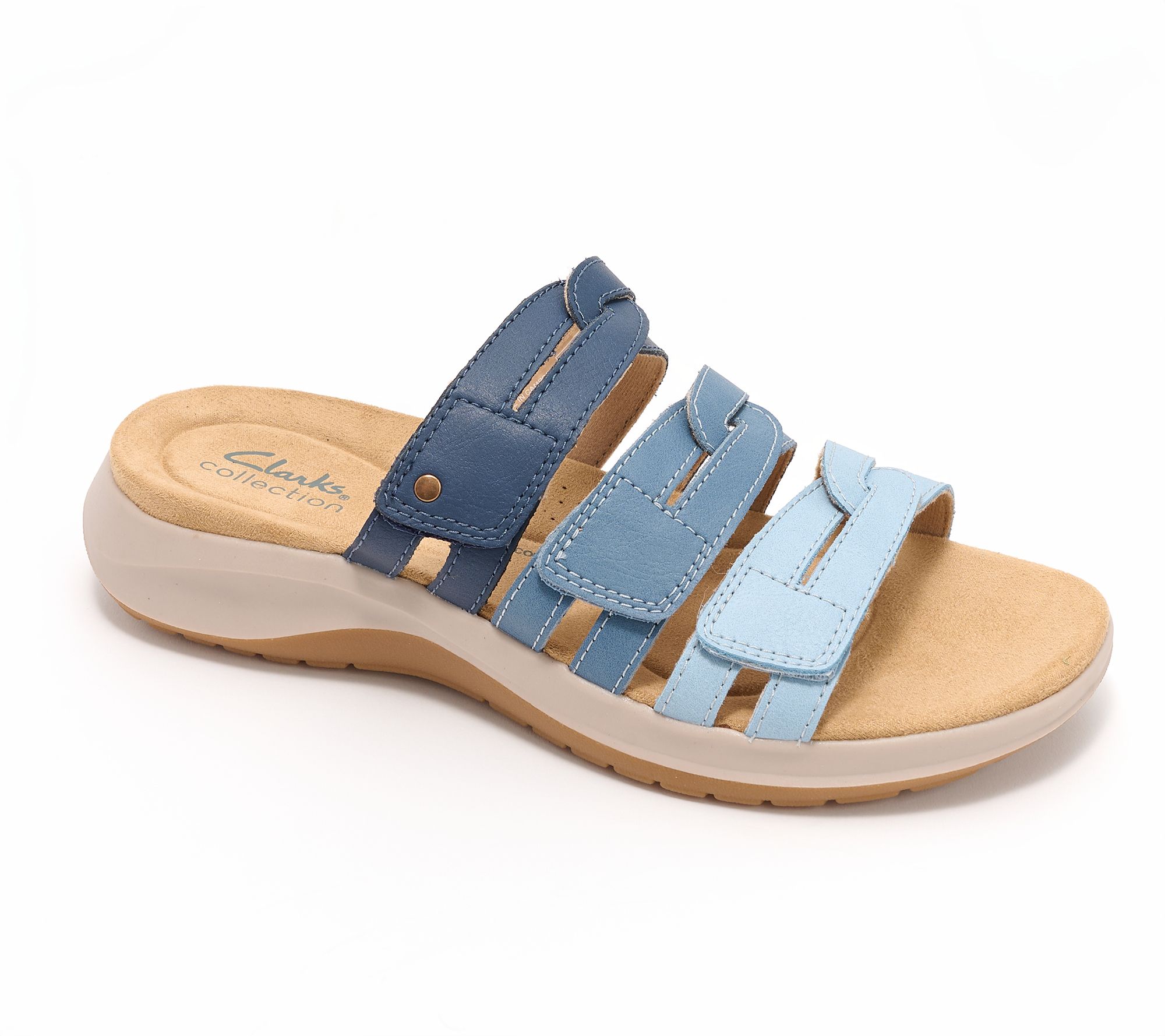 Clarks Collection Leather Slide sandals-Maelynn Abby