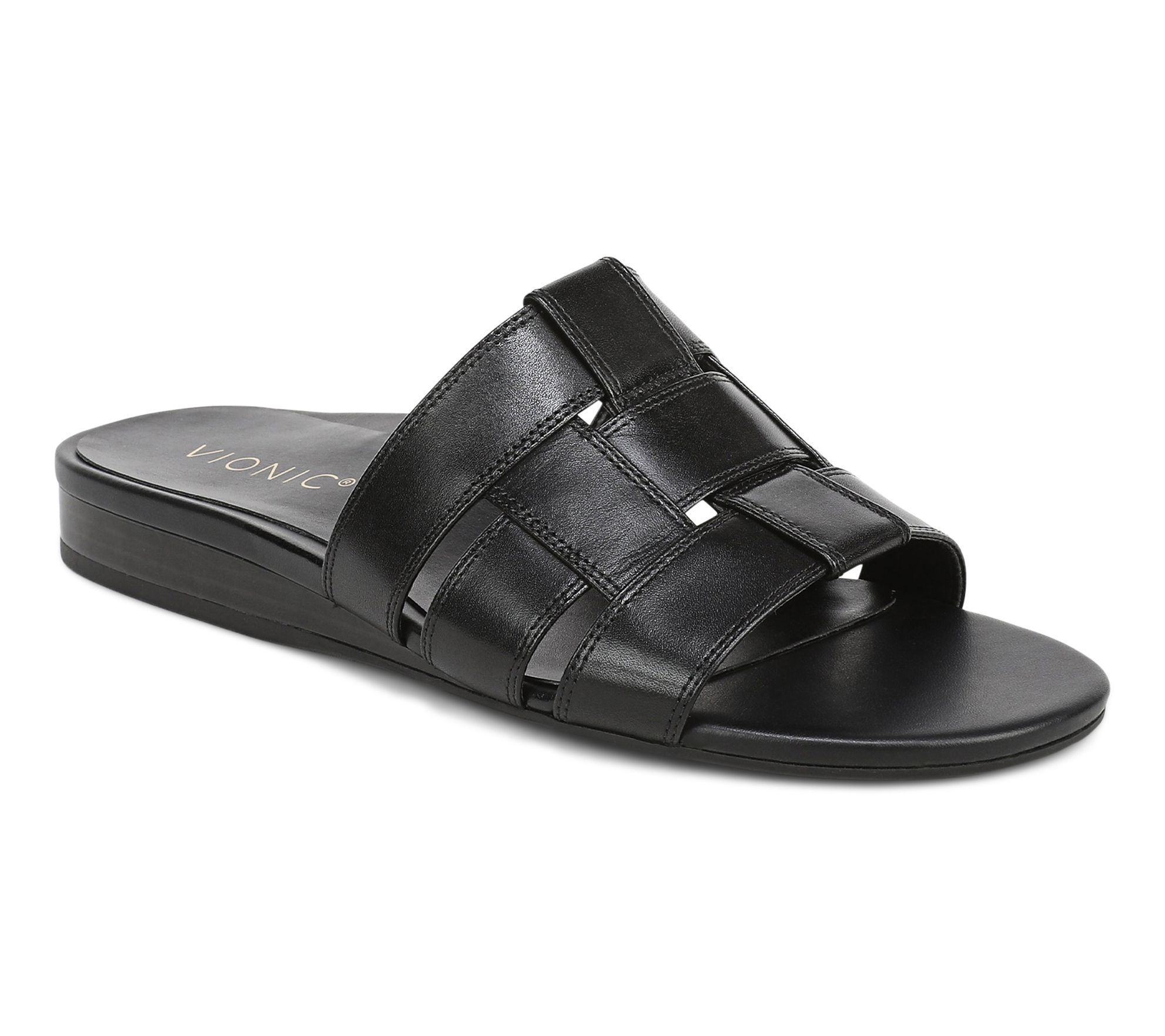 Vionic Leather Slide Sandals - Glendora