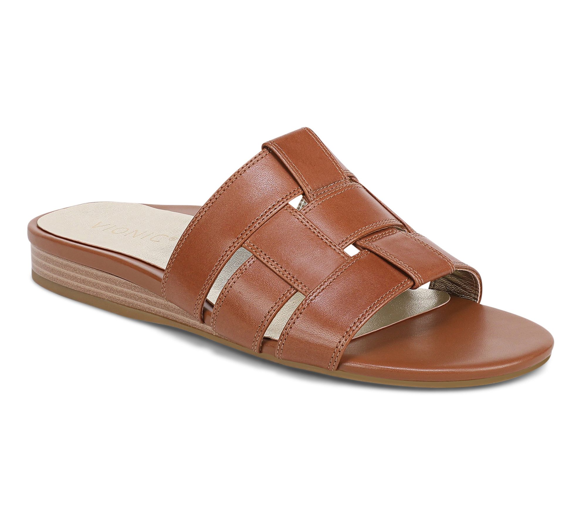 Vionic Leather Slide Sandals - Glendora