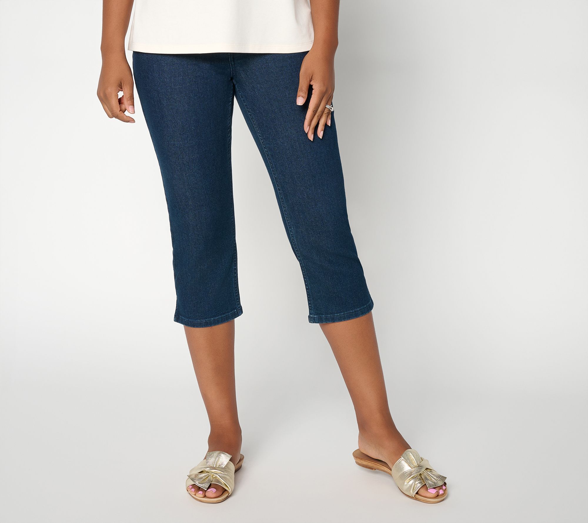 BEAUTIFUL by Lawrence Zarian Petite Deluxe Denim Capri - Indigo