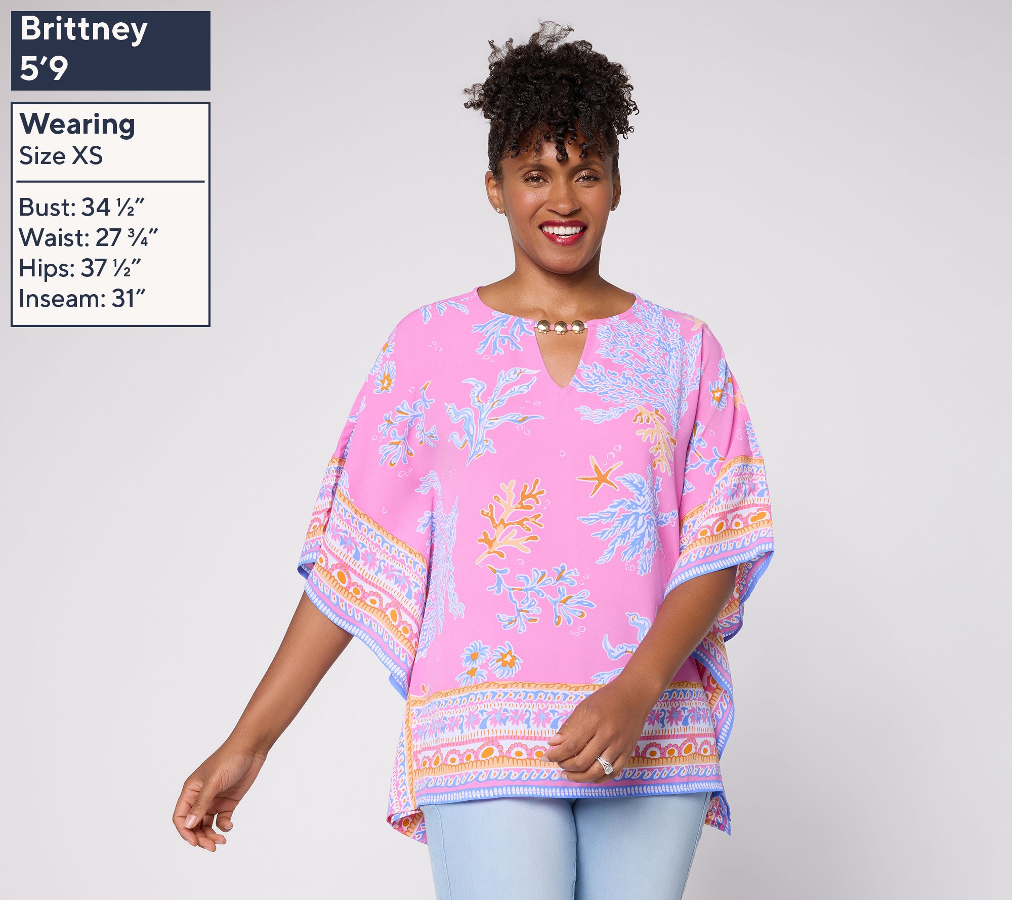 Belle Beach by Kim Gravel Beyond the Sea Poncho - QVC.com