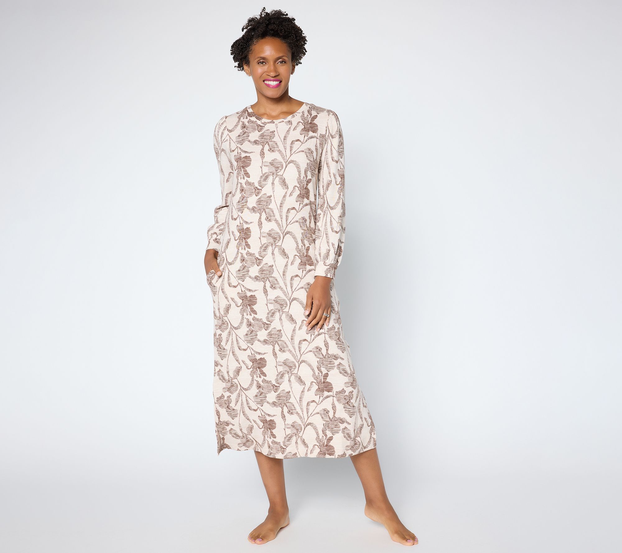 "As Is" Stan Herman Double Brushed Sweater Knit Maxi Dress