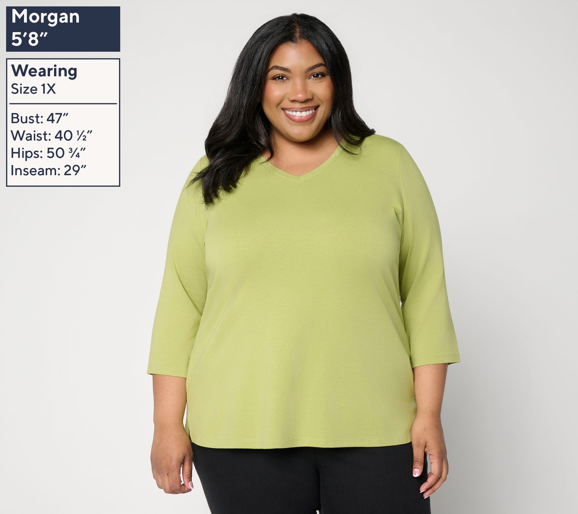 Denim & Co. Essentials Favorite Jersey Favorite Fit 3/4-Sleeve Top
