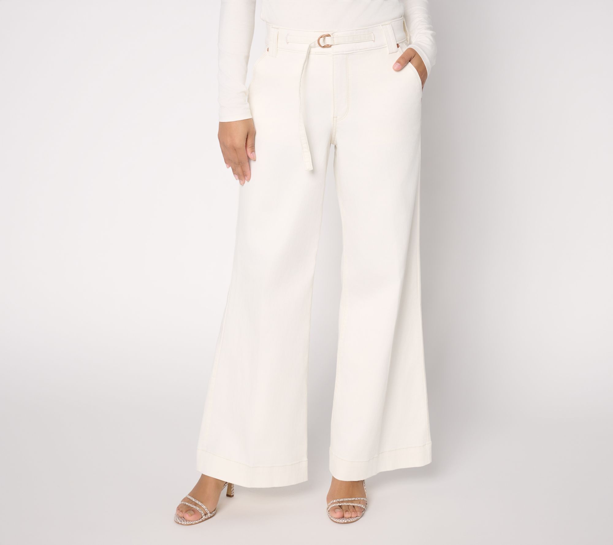 "As Is" NYDJ Palazzo Wide Leg Jeans with D-Ring Belt