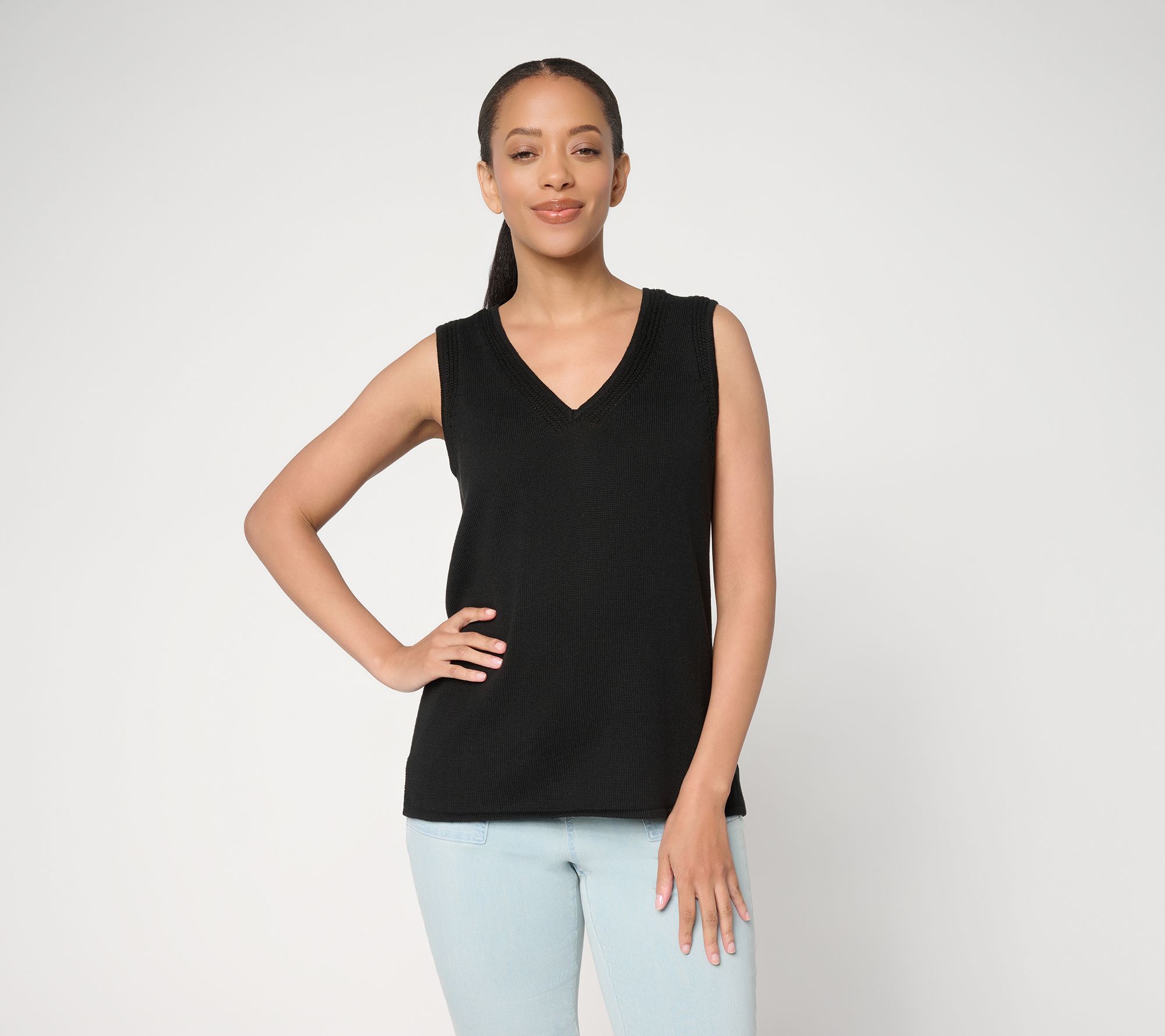 "As Is" Belle by Kim Gravel V Neck Sweater Tank