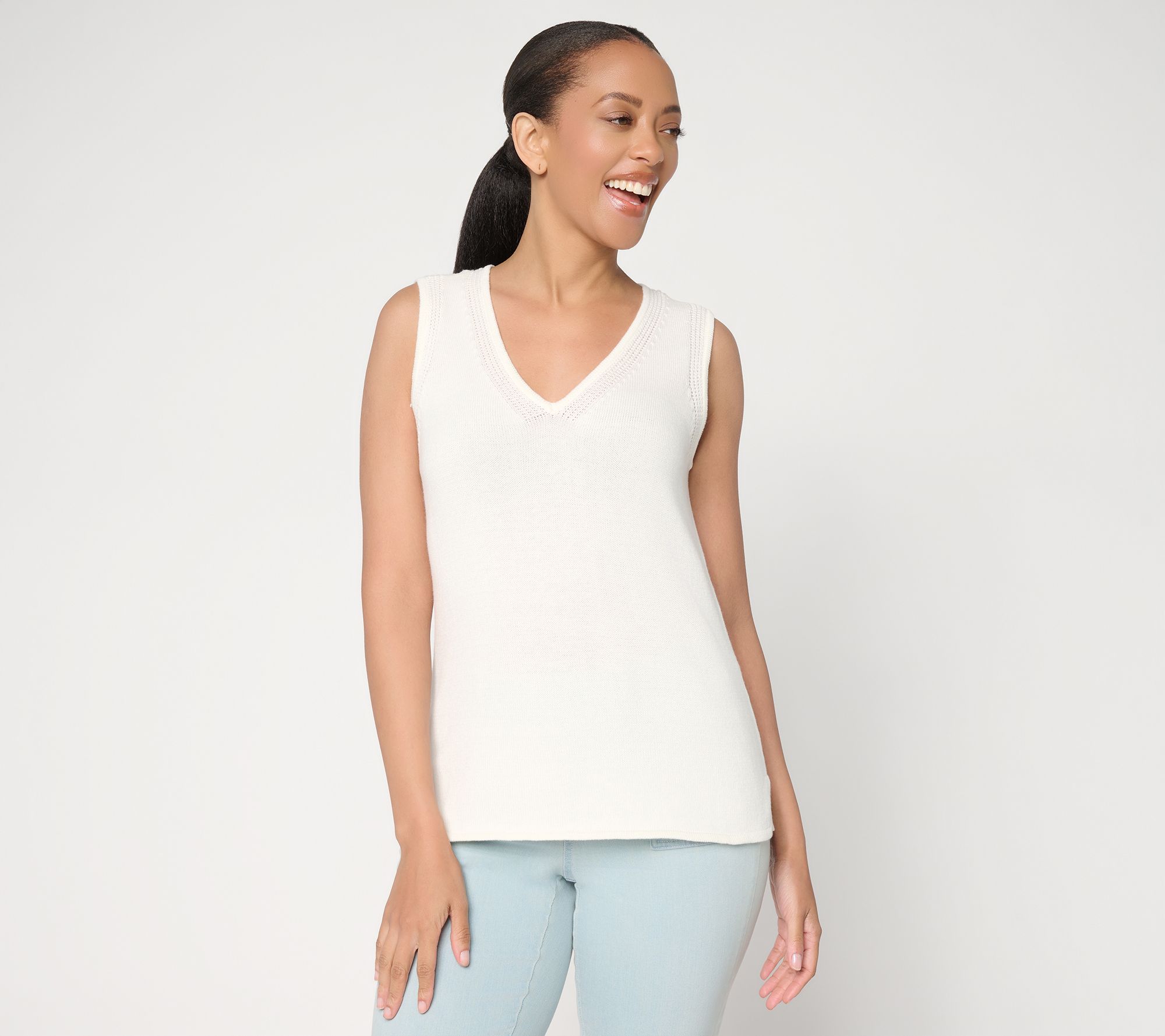 "As Is" Belle by Kim Gravel V Neck Sweater Tank